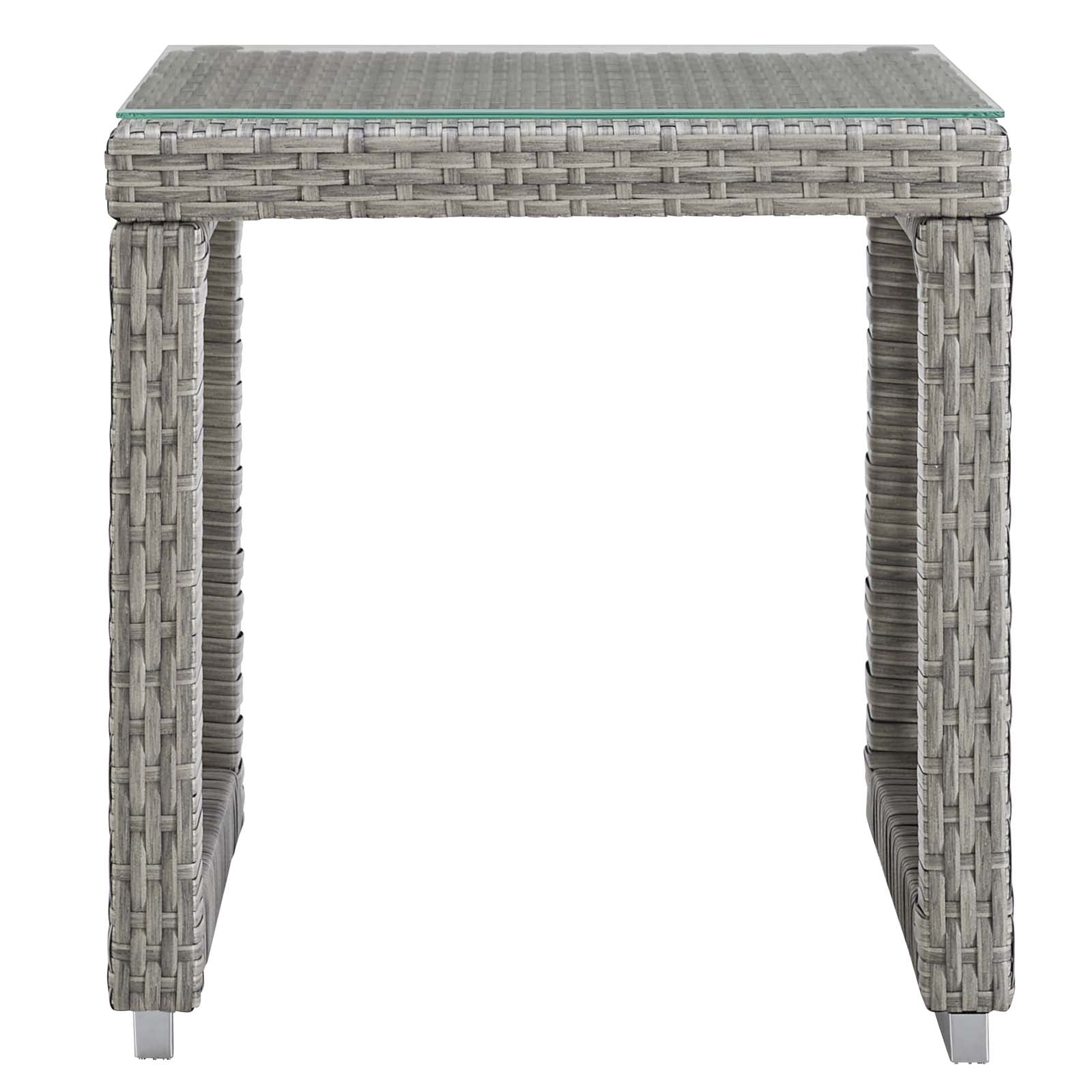 Modway Outdoor Conversation Sets - Aura 3 Piece Outdoor Patio Wicker Rattan Set Gray 68"