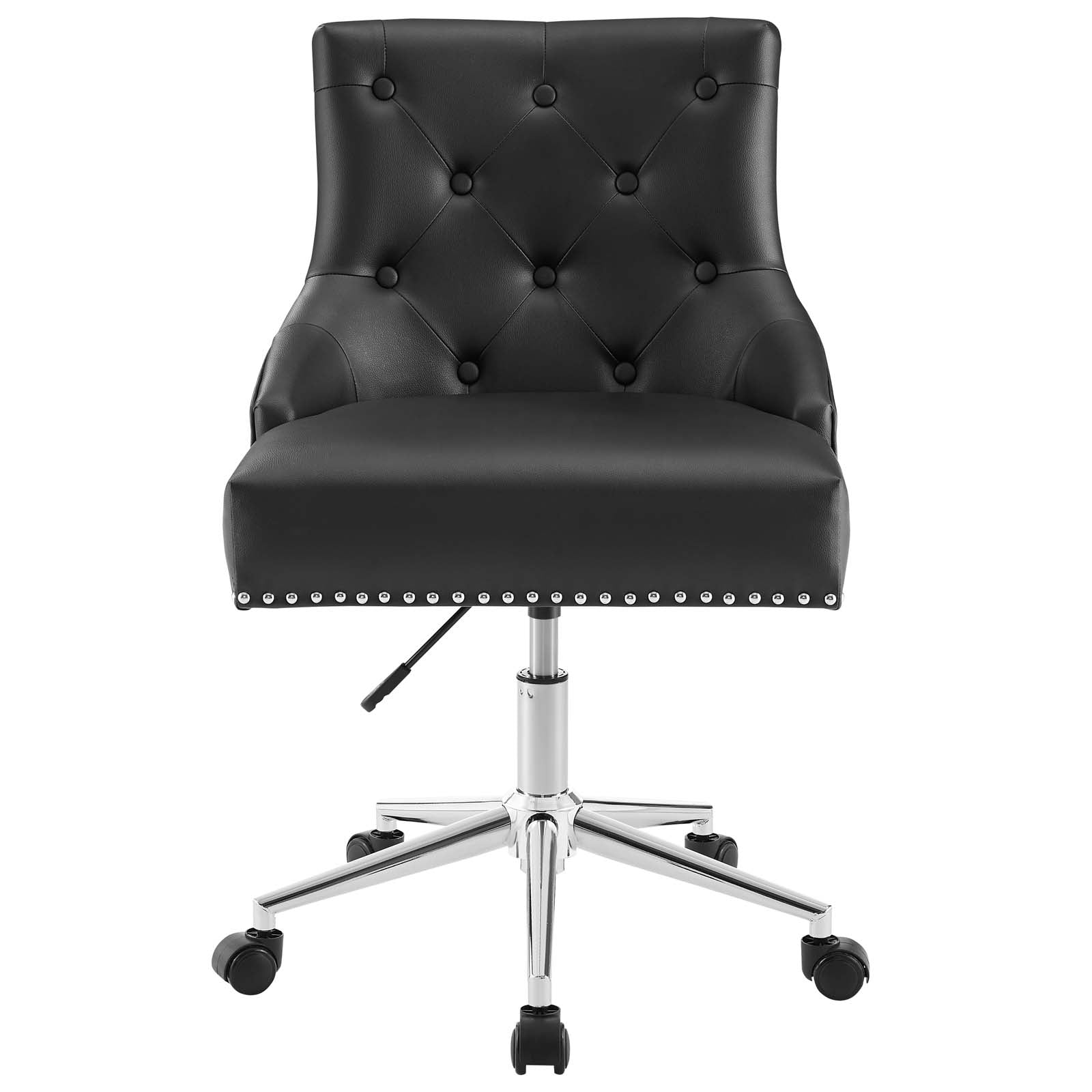 Modway Task Chairs - Regent Tufted Button Swivel Faux Leather Office Chair Black