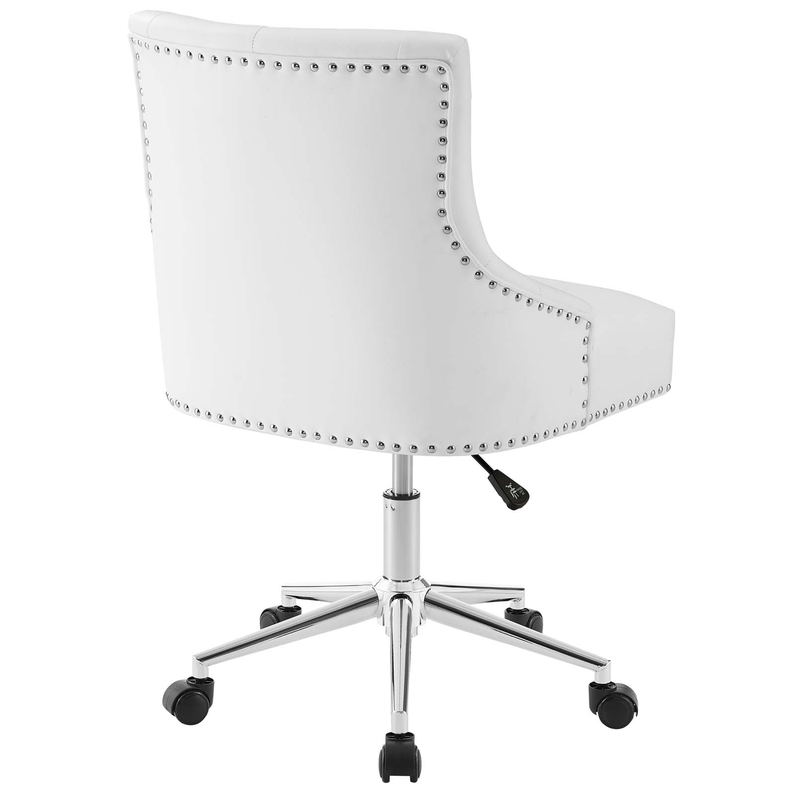 Modway Task Chairs - Regent Tufted Button Swivel Faux Leather Office Chair White