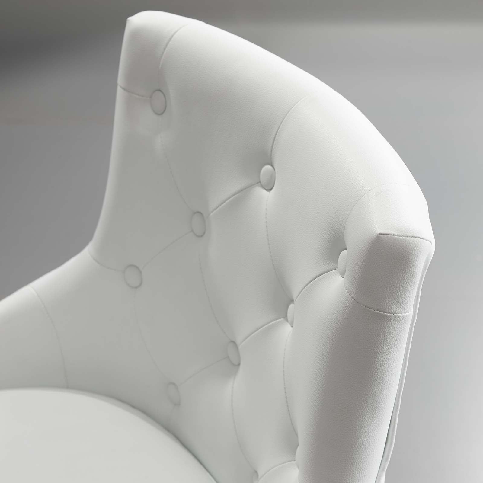 Modway Task Chairs - Regent Tufted Button Swivel Faux Leather Office Chair White