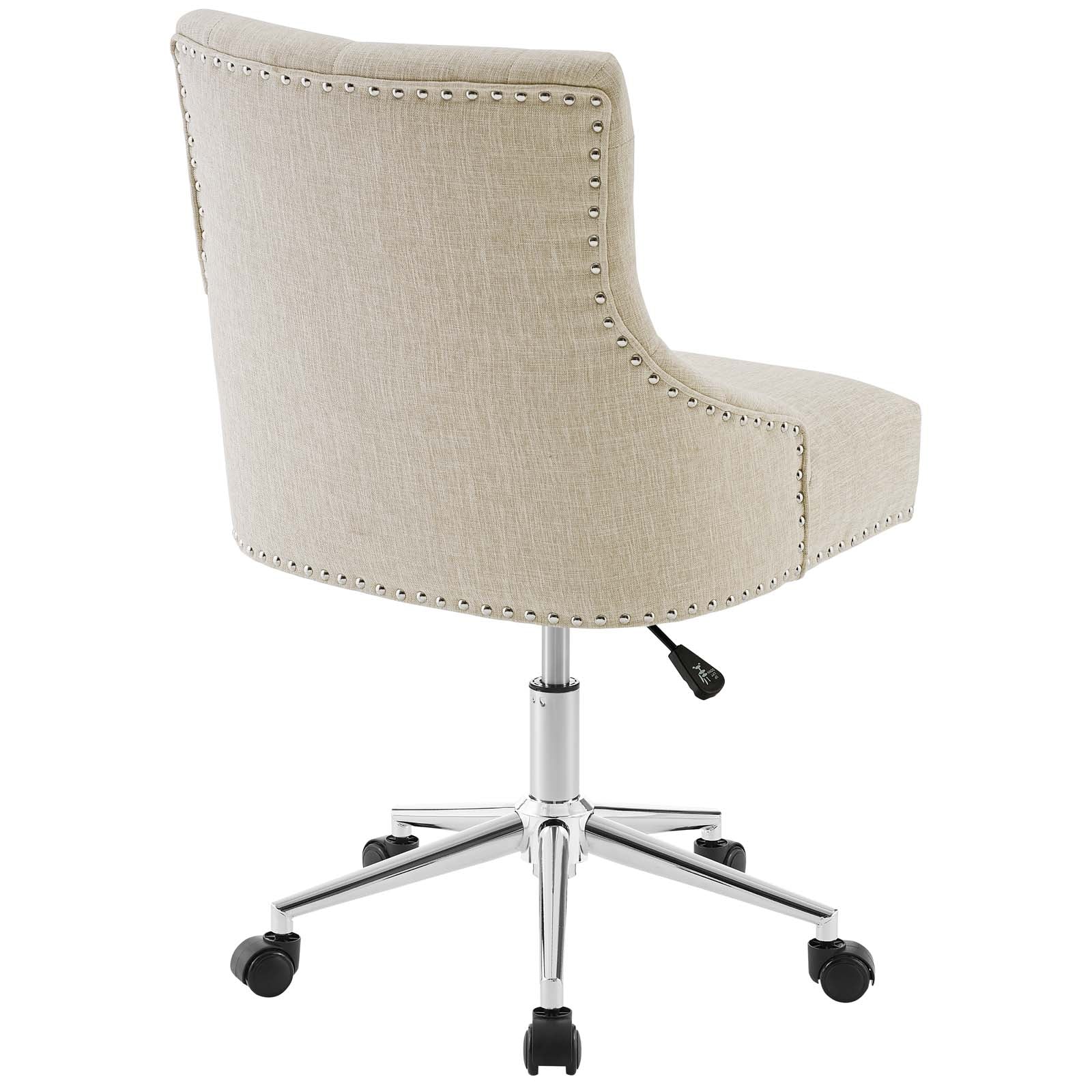 Modway Task Chairs - Regent Tufted Button Swivel Upholstered Fabric Office Chair Beige