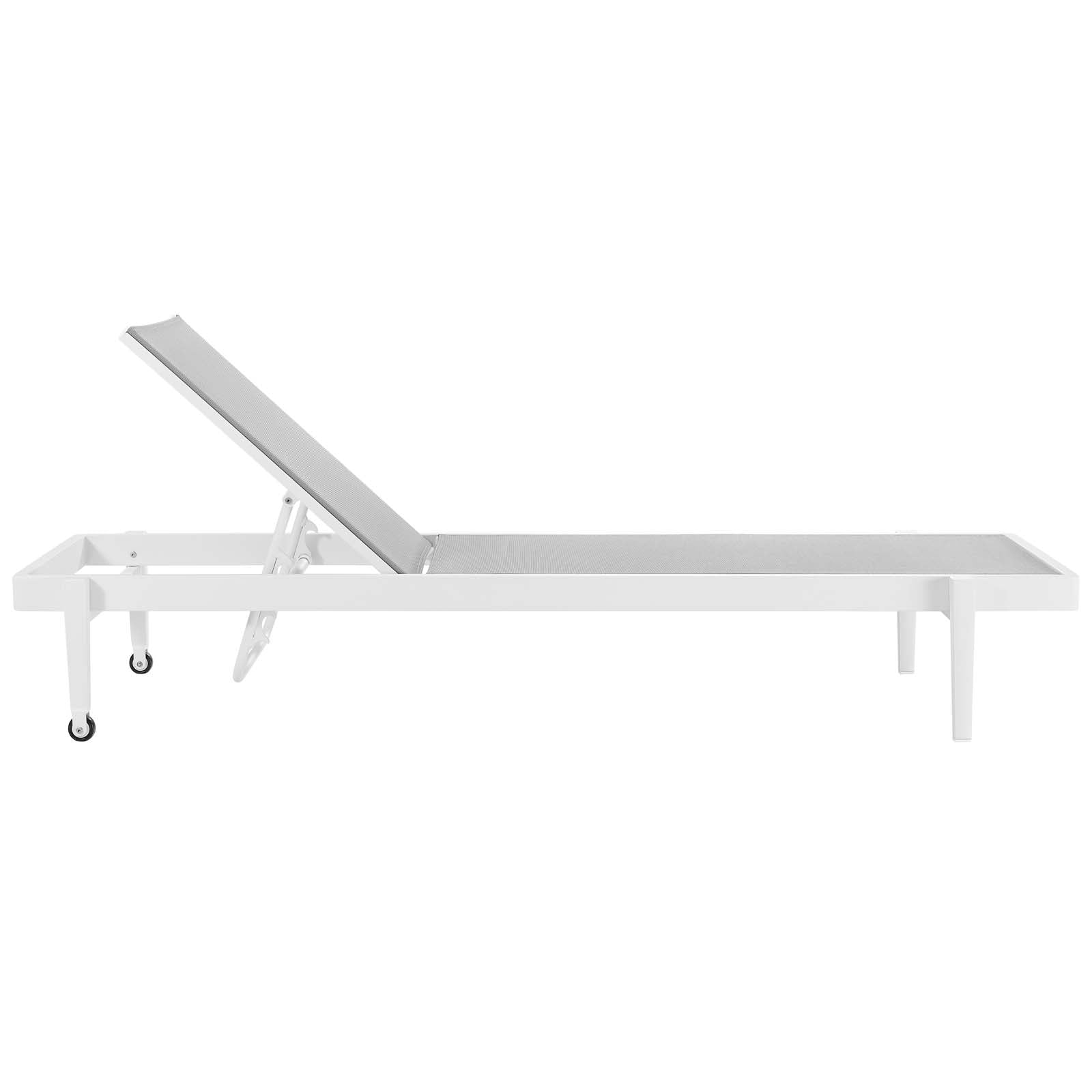 Modway Outdoor Loungers - Charleston Outdoor Patio Chaise Lounge Chair in White & Gray