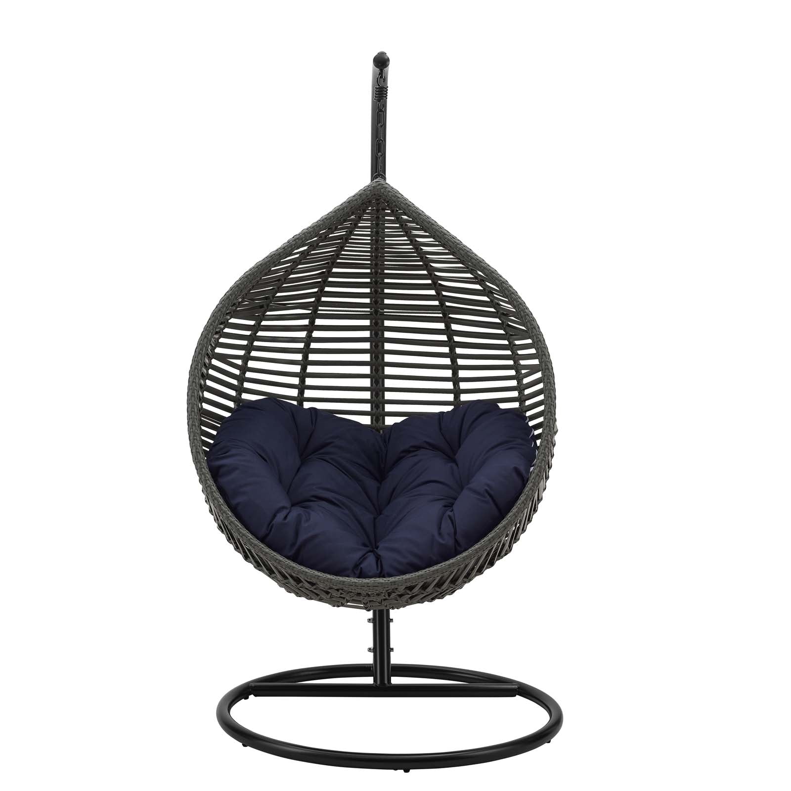 Modway Outdoor Swings - Garner Teardrop Outdoor Patio Swing Chair Gray Navy