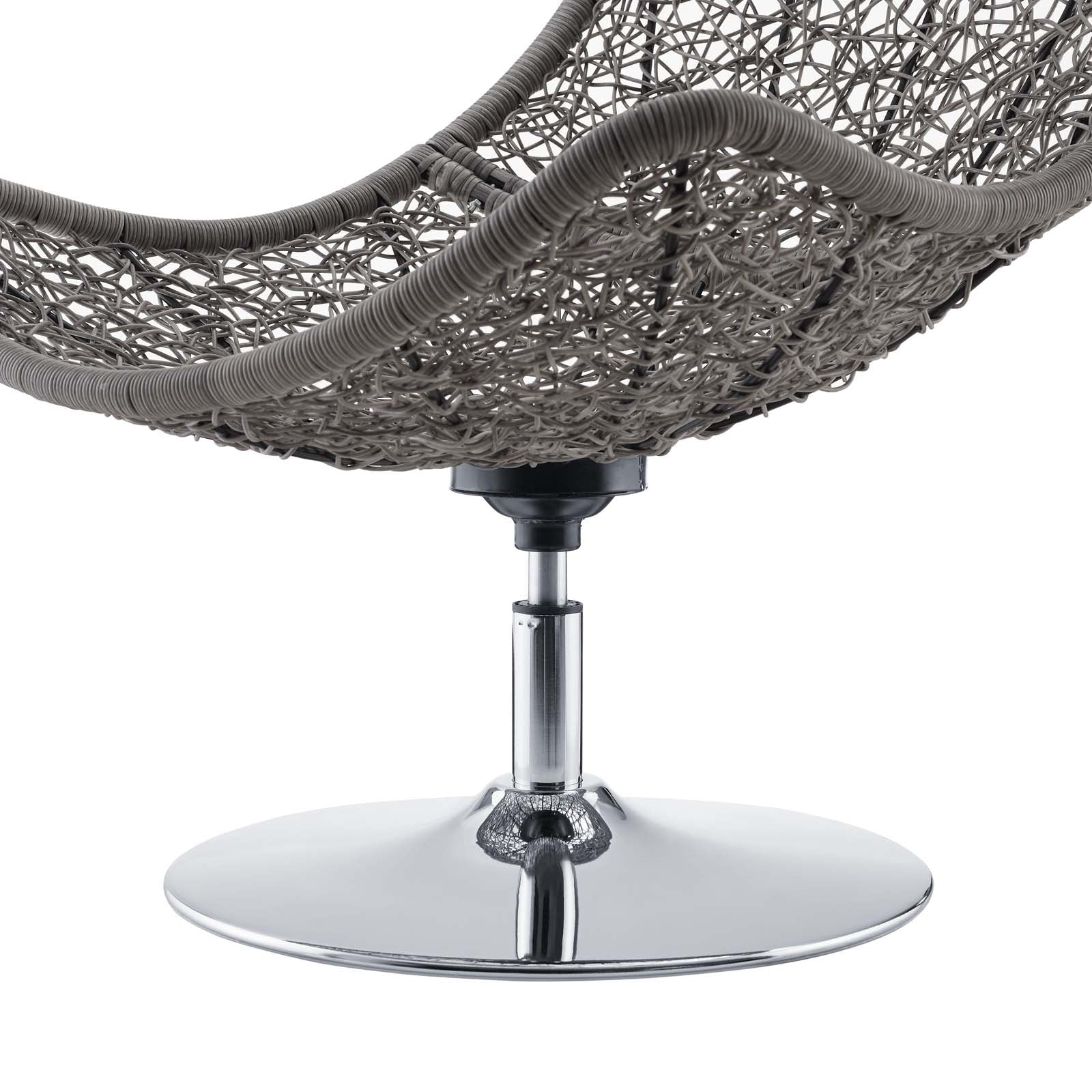 Modway Outdoor Chairs - Brighton Wicker Rattan Outdoor Patio Swivel Lounge Chair Light Gray White