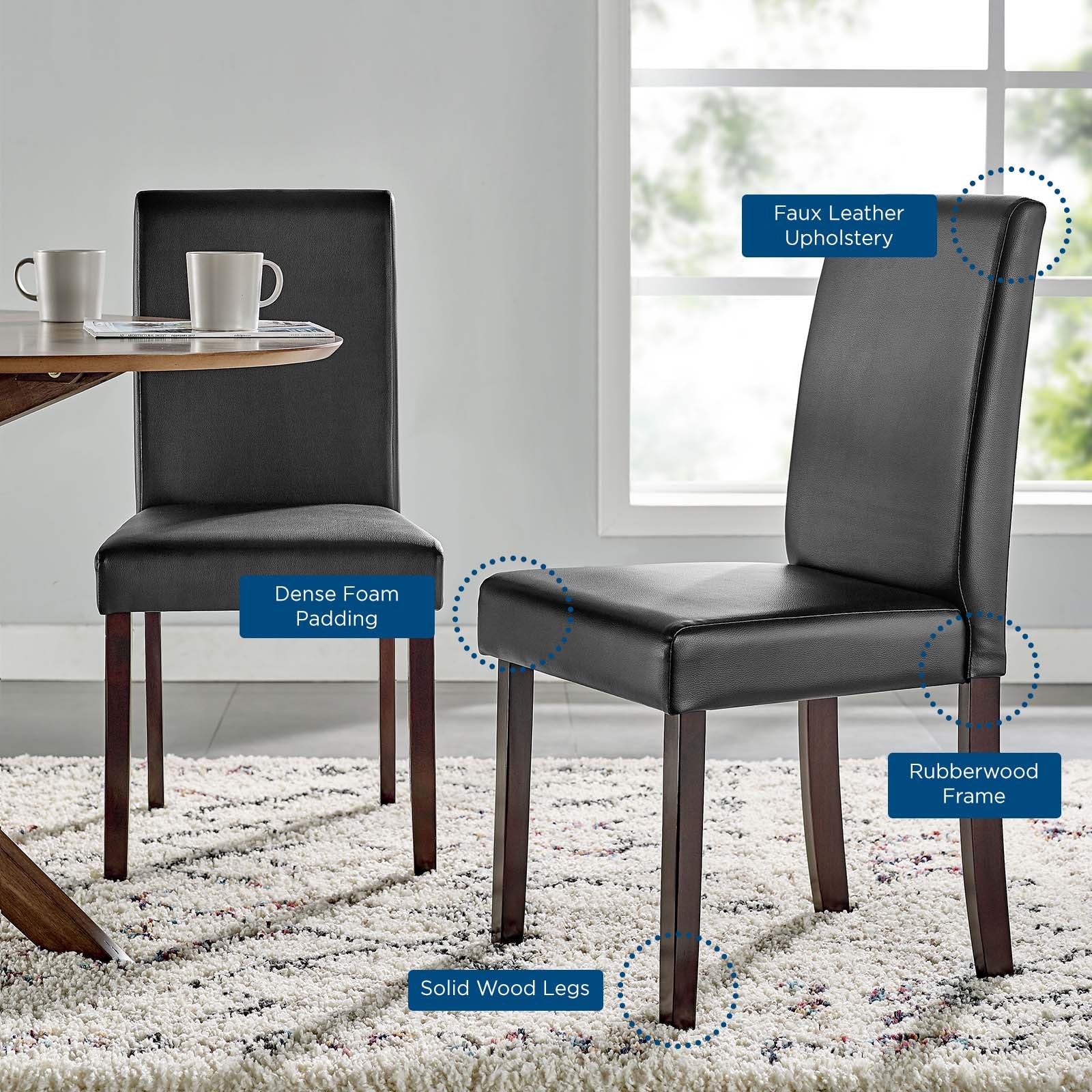 Modway Dining Chairs - Prosper Dining Side Chair Black (Set of 2)