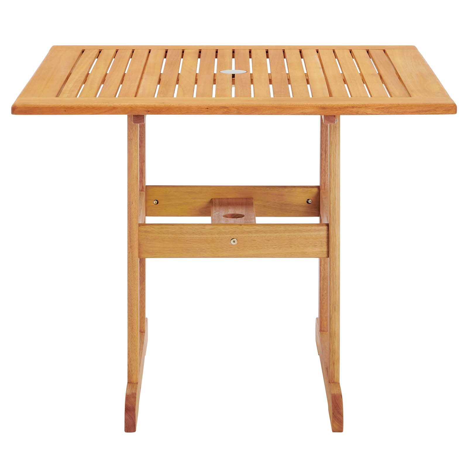 Modway Outdoor Dining Tables - Hatteras 36" Square Outdoor Patio Eucalyptus Wood Dining Table Natural