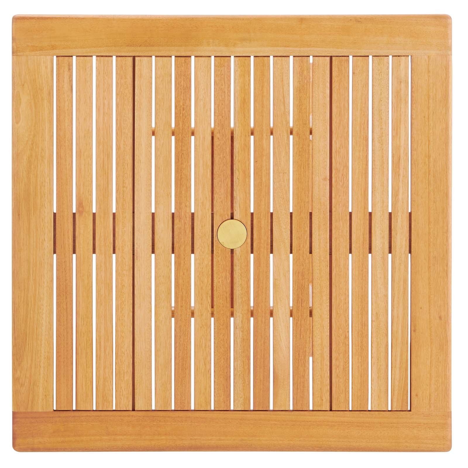Modway Outdoor Dining Tables - Hatteras 36" Square Outdoor Patio Eucalyptus Wood Dining Table Natural
