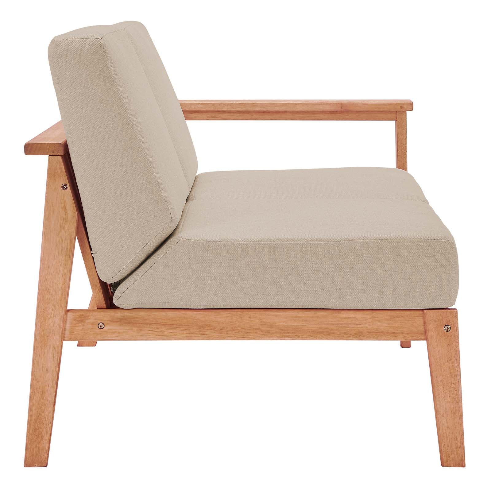 Sedona Outdoor Patio Eucalyptus Wood Right-Facing Loveseat Natural Taupe