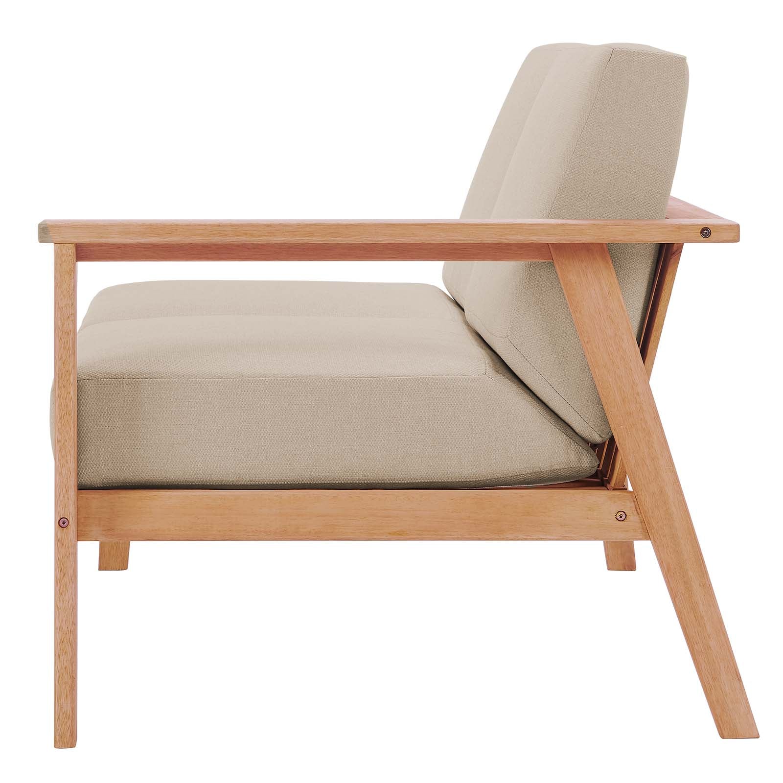 Sedona Outdoor Patio Eucalyptus Wood Right-Facing Loveseat Natural Taupe
