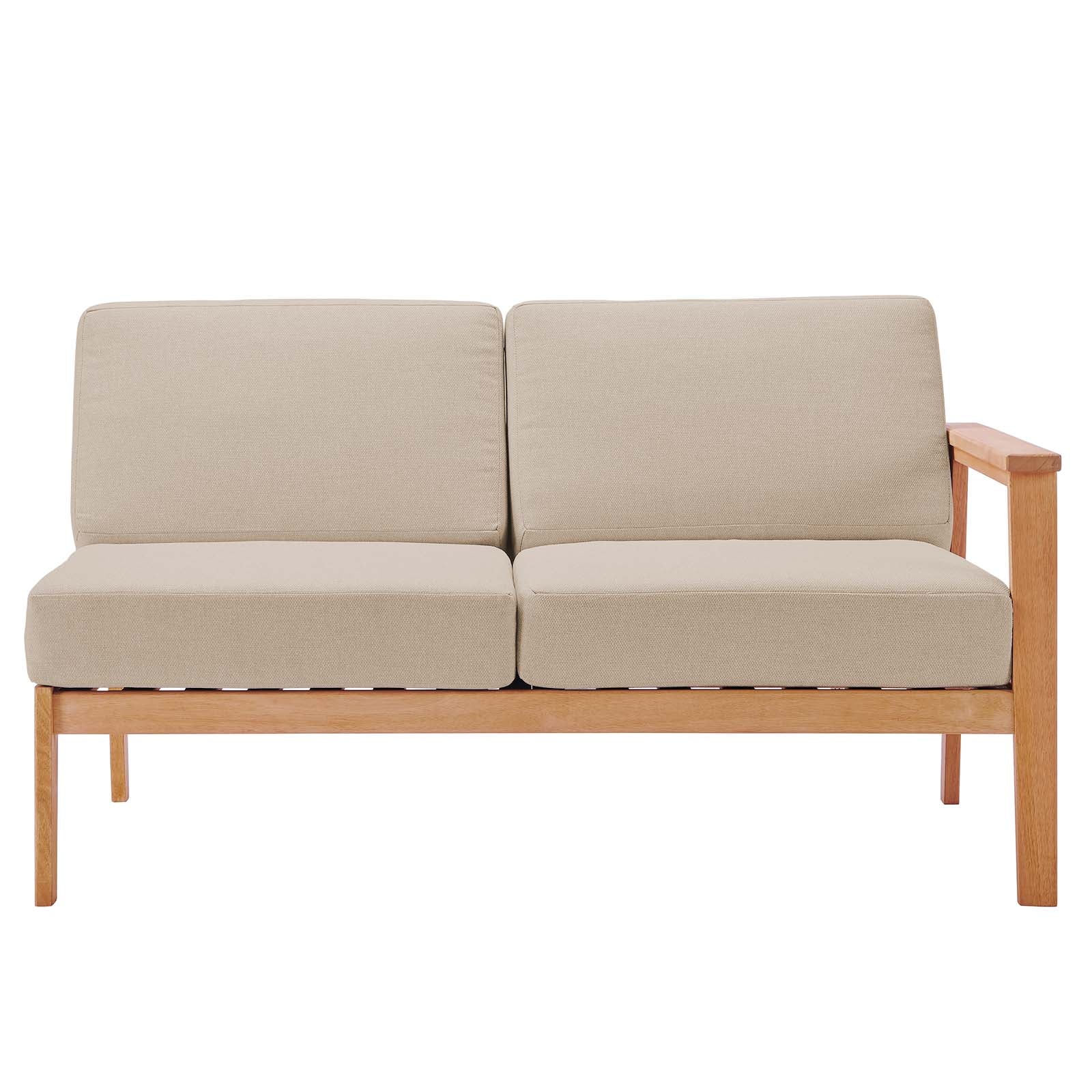 Sedona Outdoor Patio Eucalyptus Wood Right-Facing Loveseat Natural Taupe