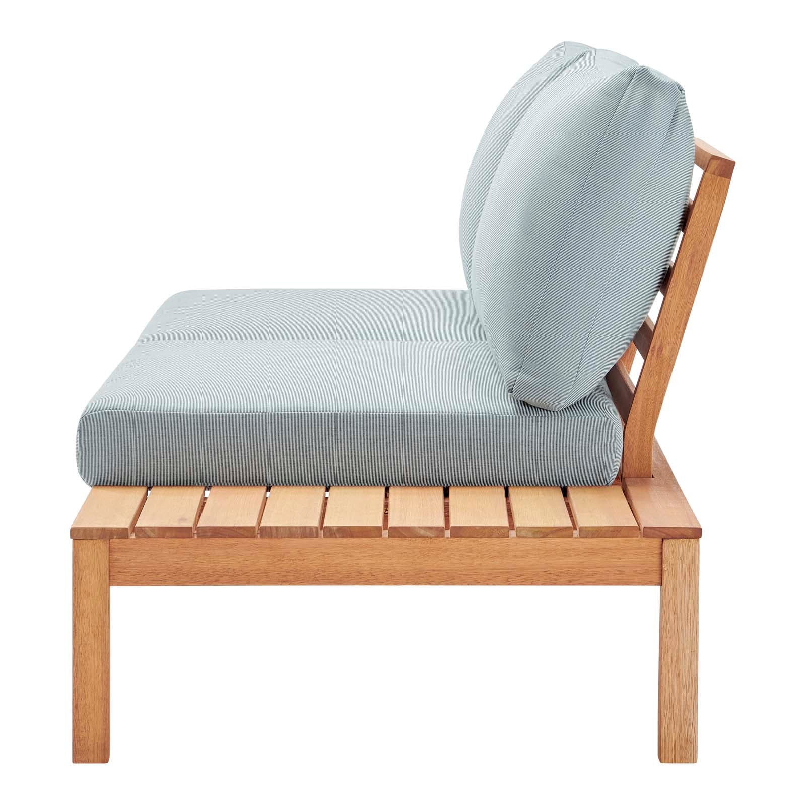 Modway Outdoor Sofas - Freeport Karri Outdoor Patio Loveseat with End Table Natural Light Blue