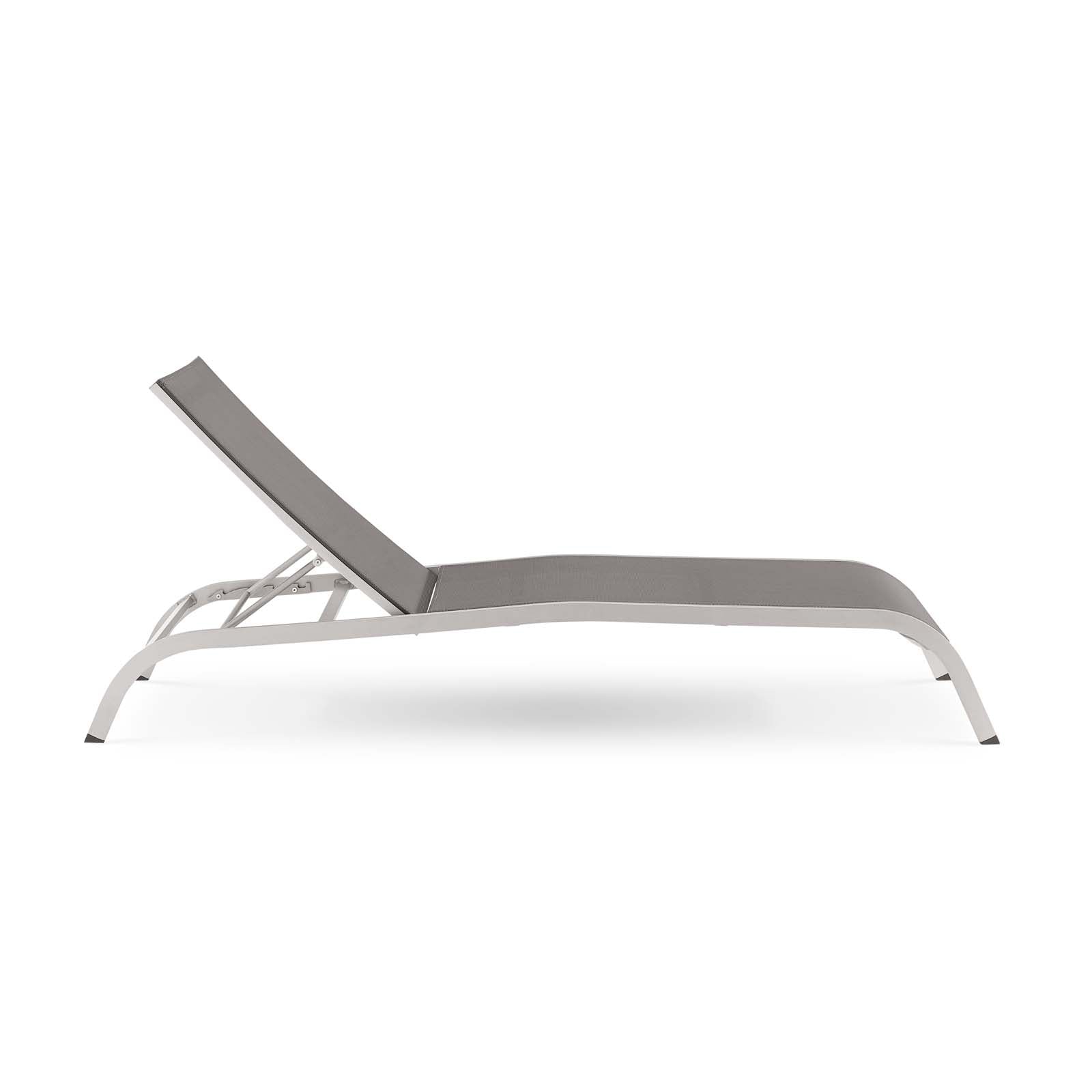 Modway Outdoor Loungers - Savannah Mesh Chaise Outdoor Patio Aluminum Lounge Chair Gray