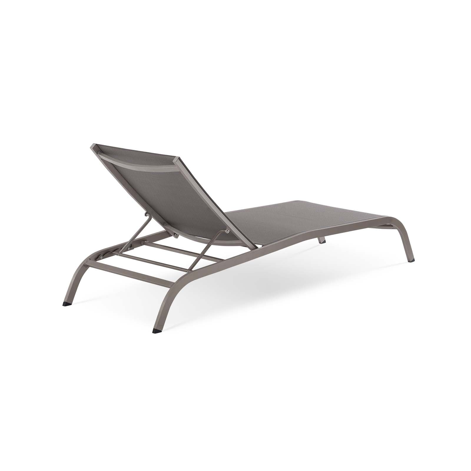 Modway Outdoor Loungers - Savannah Mesh Chaise Outdoor Patio Aluminum Lounge Chair Gray