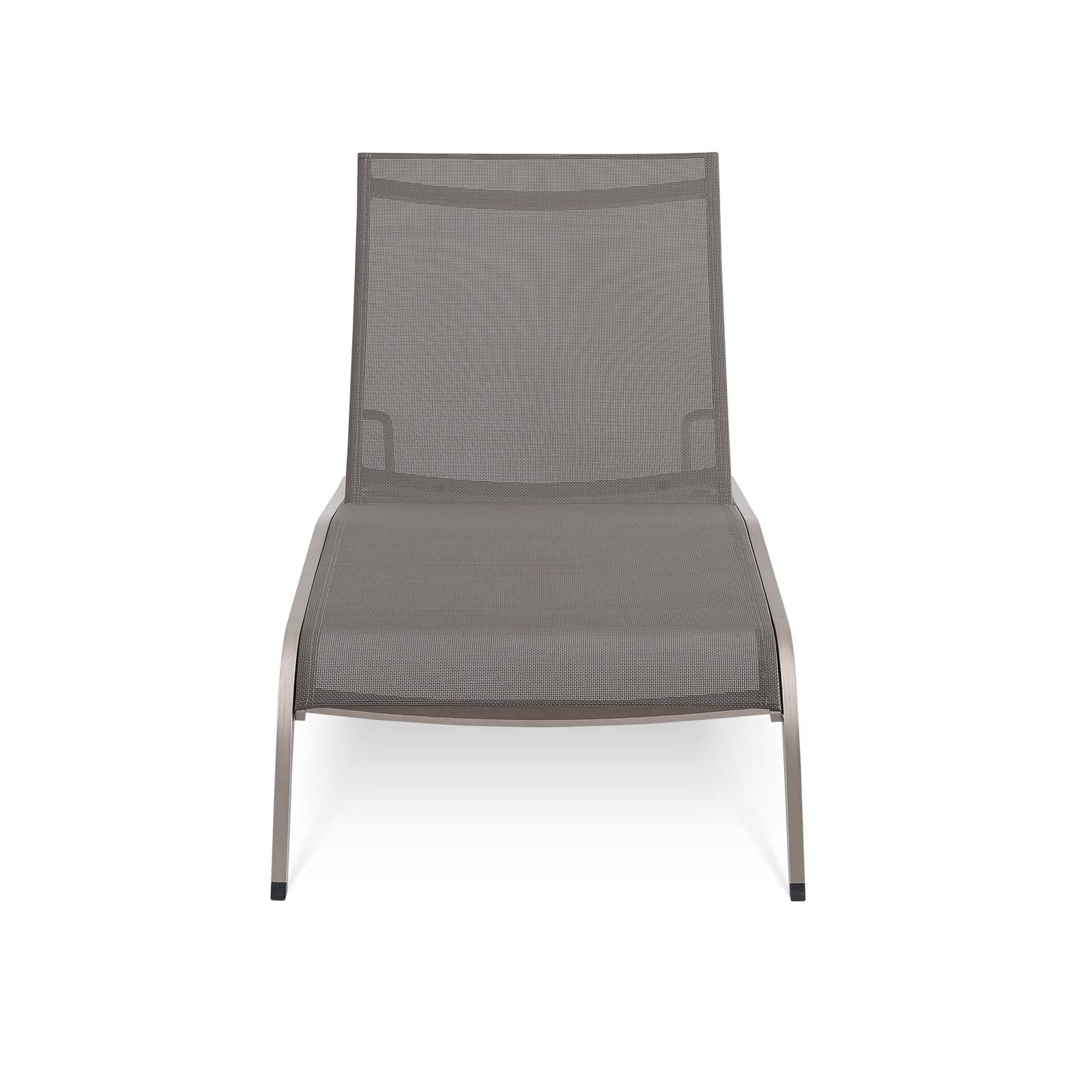 Modway Outdoor Loungers - Savannah Mesh Chaise Outdoor Patio Aluminum Lounge Chair Gray