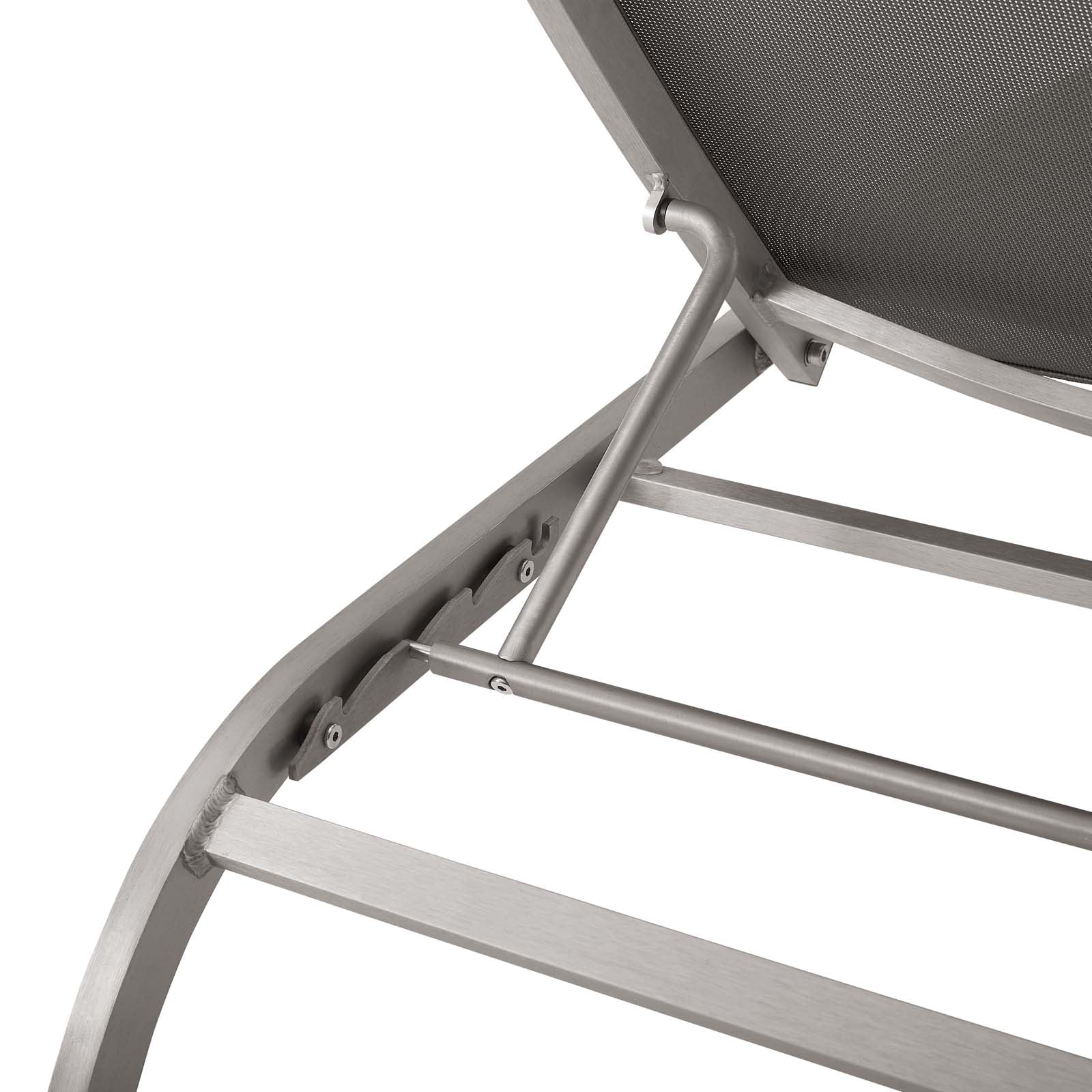 Modway Outdoor Loungers - Savannah Mesh Chaise Outdoor Patio Aluminum Lounge Chair Gray
