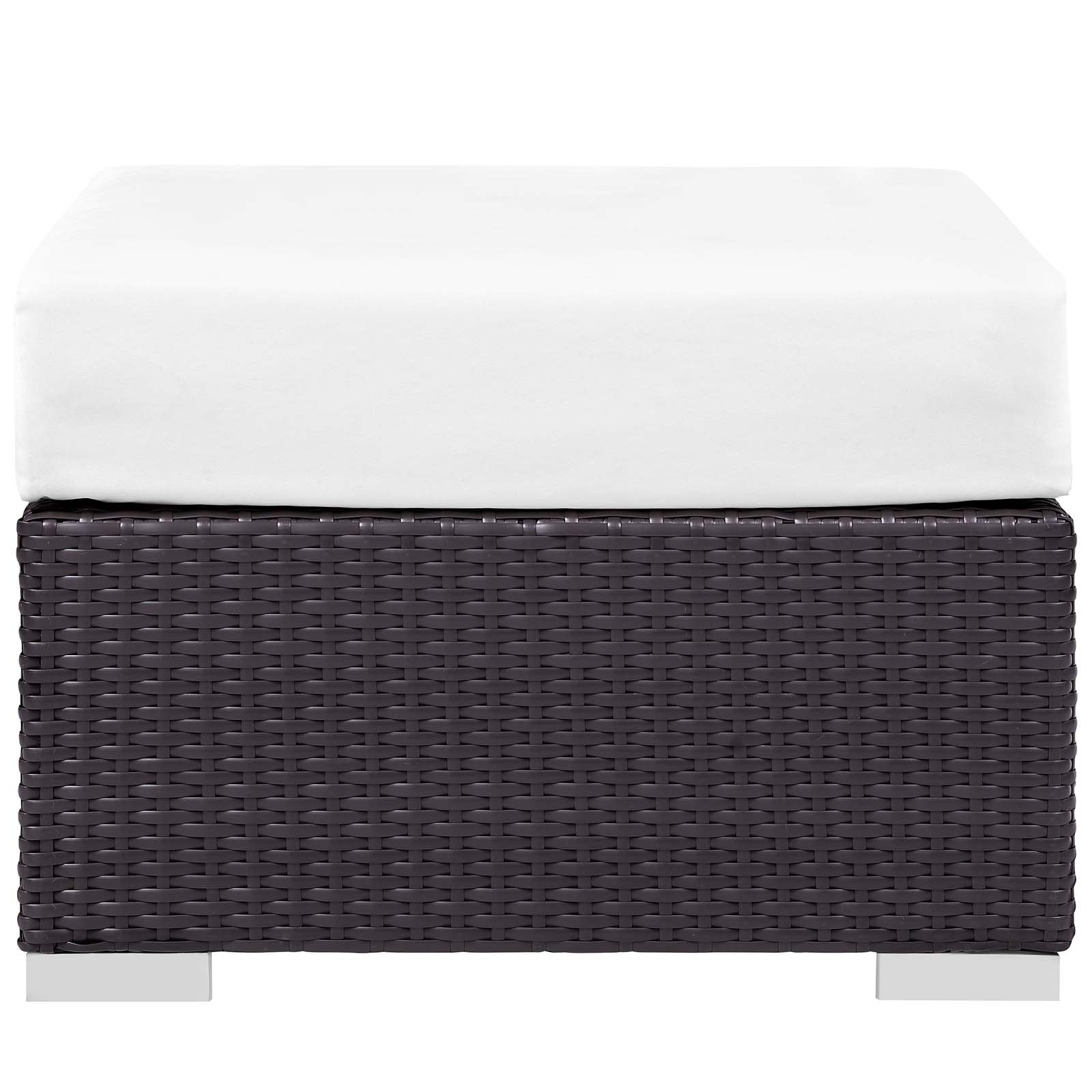 Modway Outdoor Conversation Sets - Convene 5 Piece Set Outdoor Patio with Fire Pit Espresso White