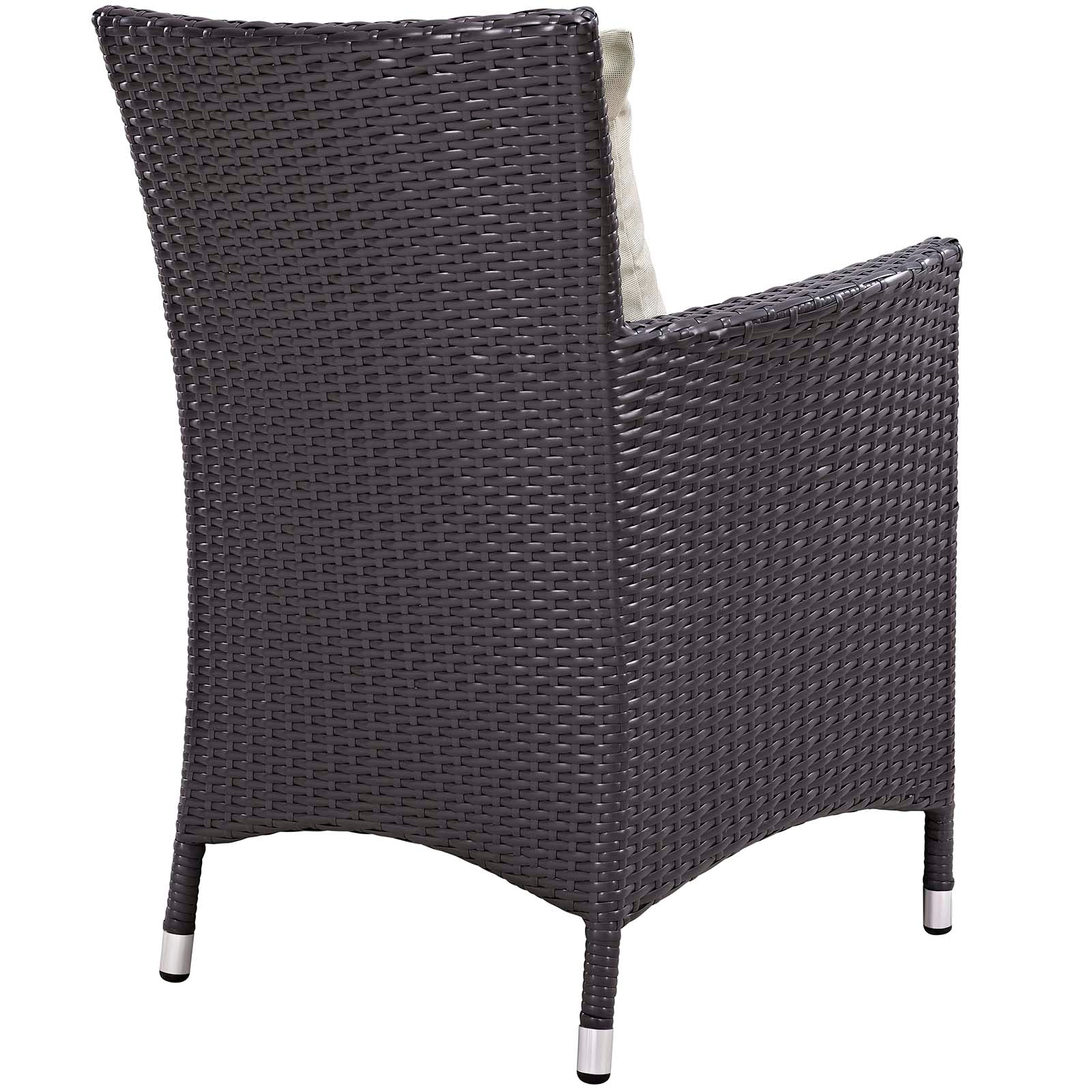 Modway Outdoor Dining Sets - Convene 3 Piece Set Outdoor Patio with Fire Pit Espresso Beige 71"
