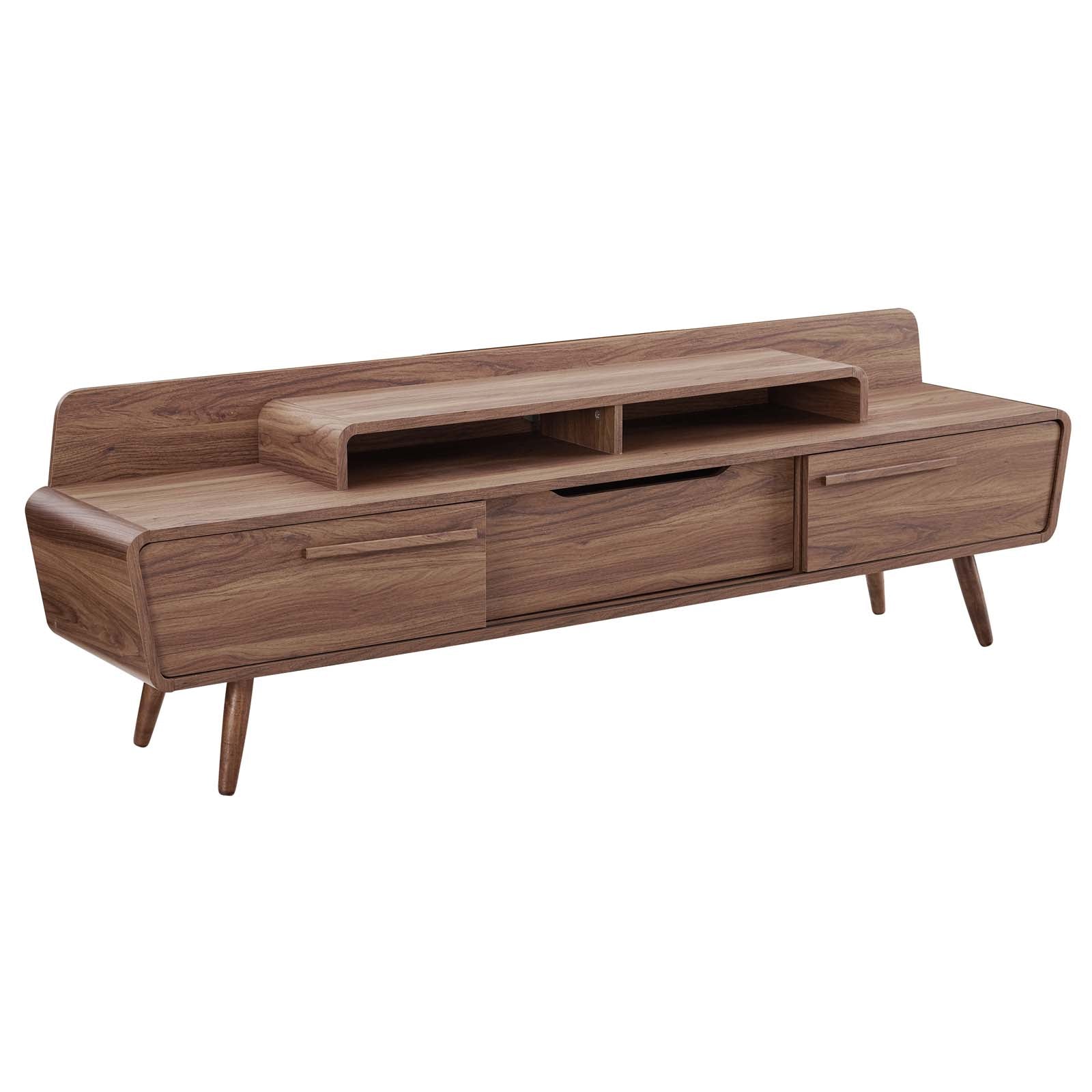 Modway TV & Media Units - Omnistand 2 Piece Entertainment Center Walnut Gray