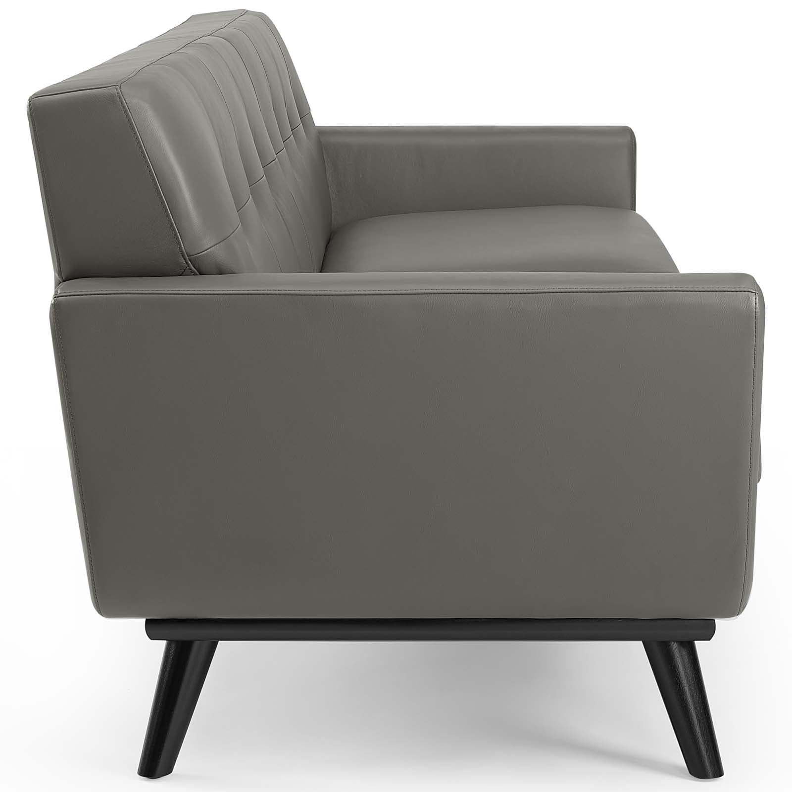 Modway Sofas & Couches - Engage Top-Grain Leather Living Room Lounge Sofa Gray