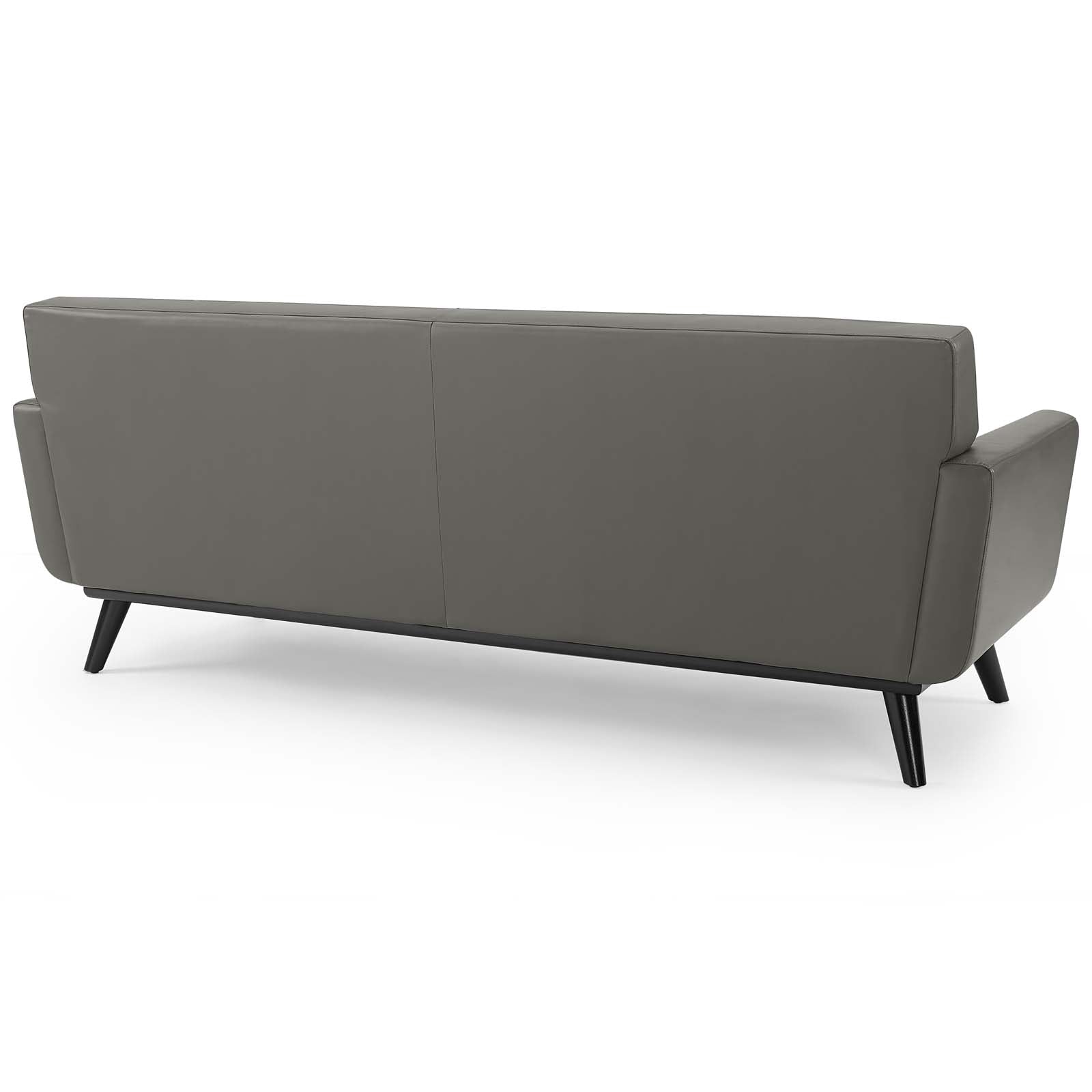Modway Sofas & Couches - Engage Top-Grain Leather Living Room Lounge Sofa Gray