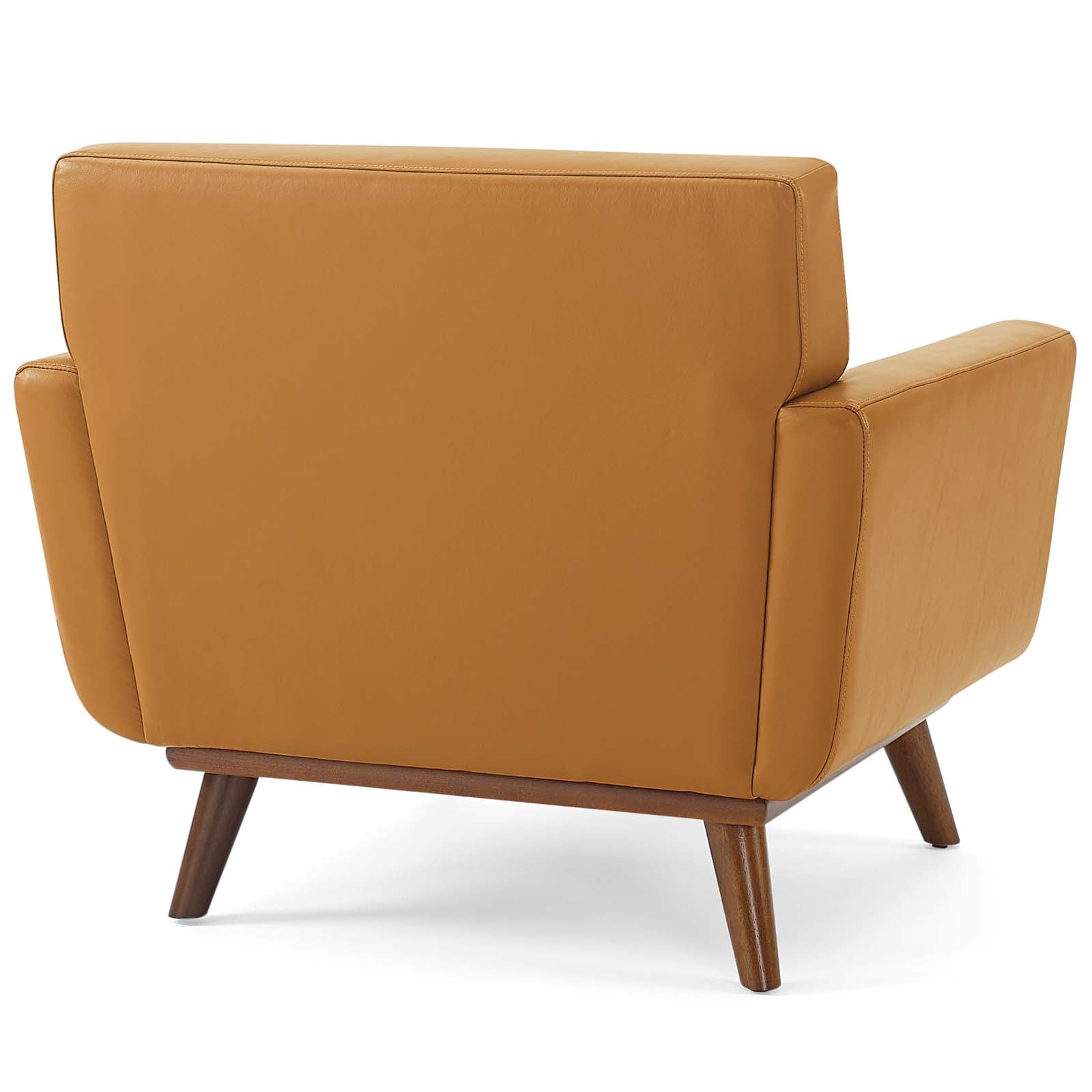 Modway Accent Chairs - Engage Top-Grain Leather Living Room Lounge Accent Armchair Tan