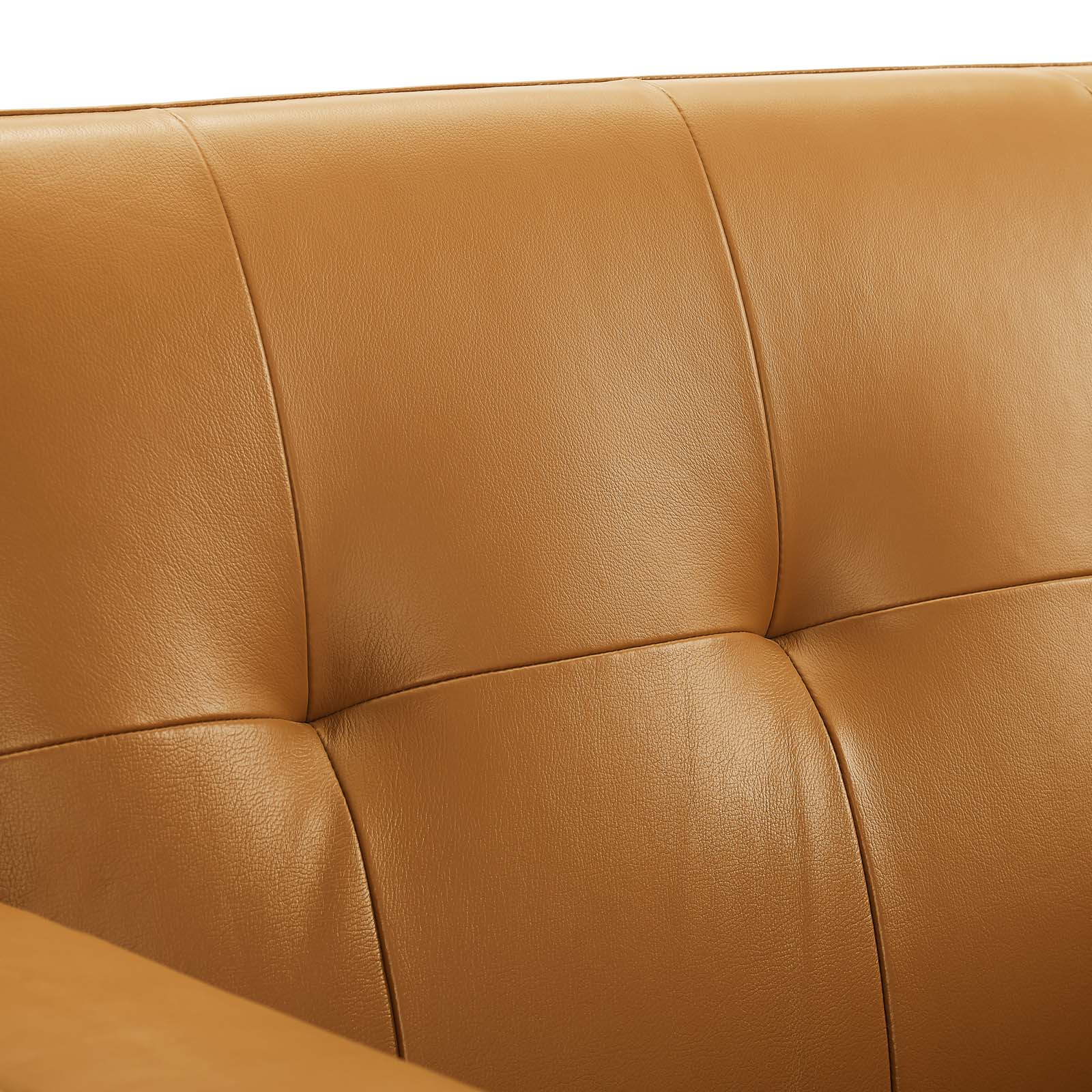 Modway Accent Chairs - Engage Top-Grain Leather Living Room Lounge Accent Armchair Tan