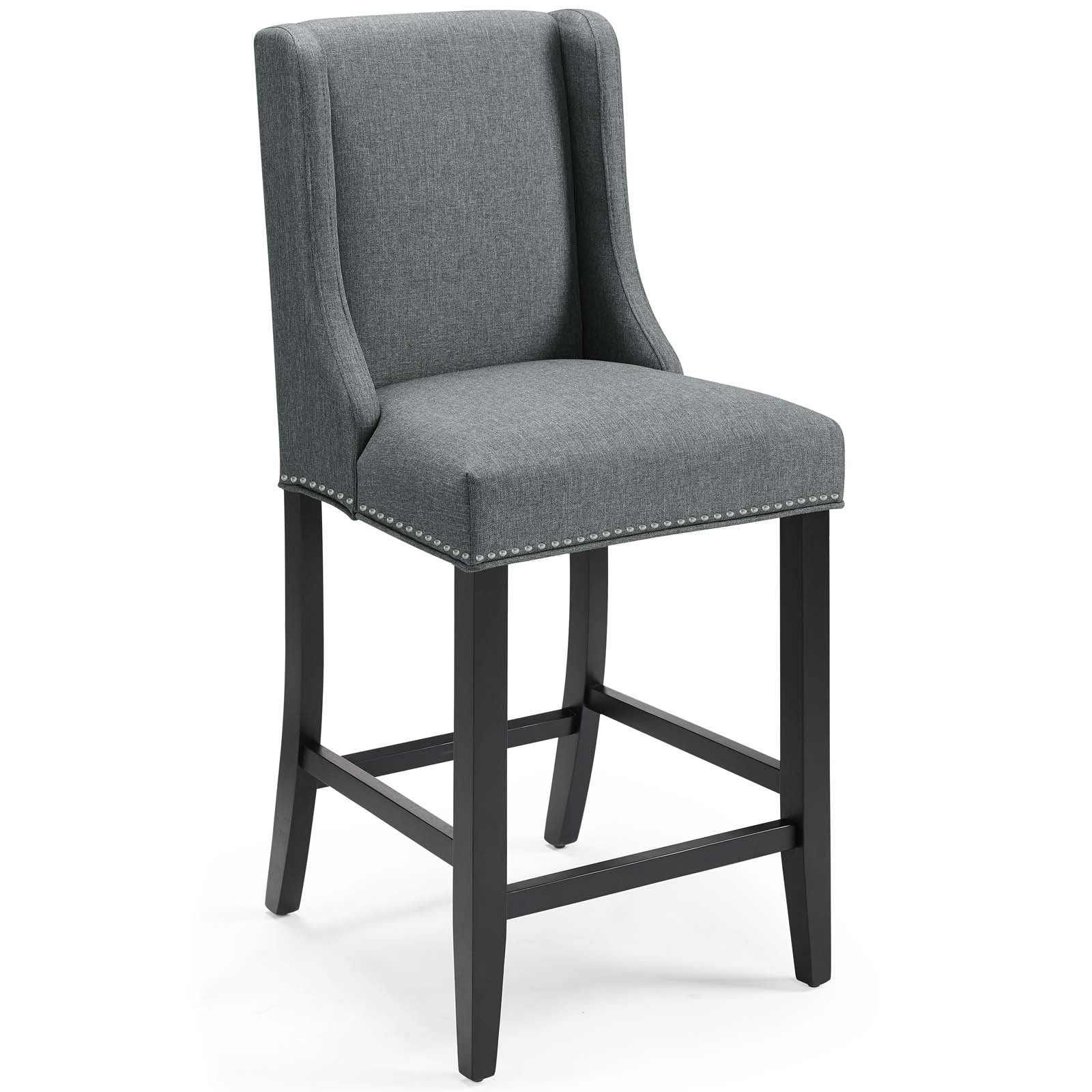 Modway Barstools - Baron Fabric Counter Stool Gray