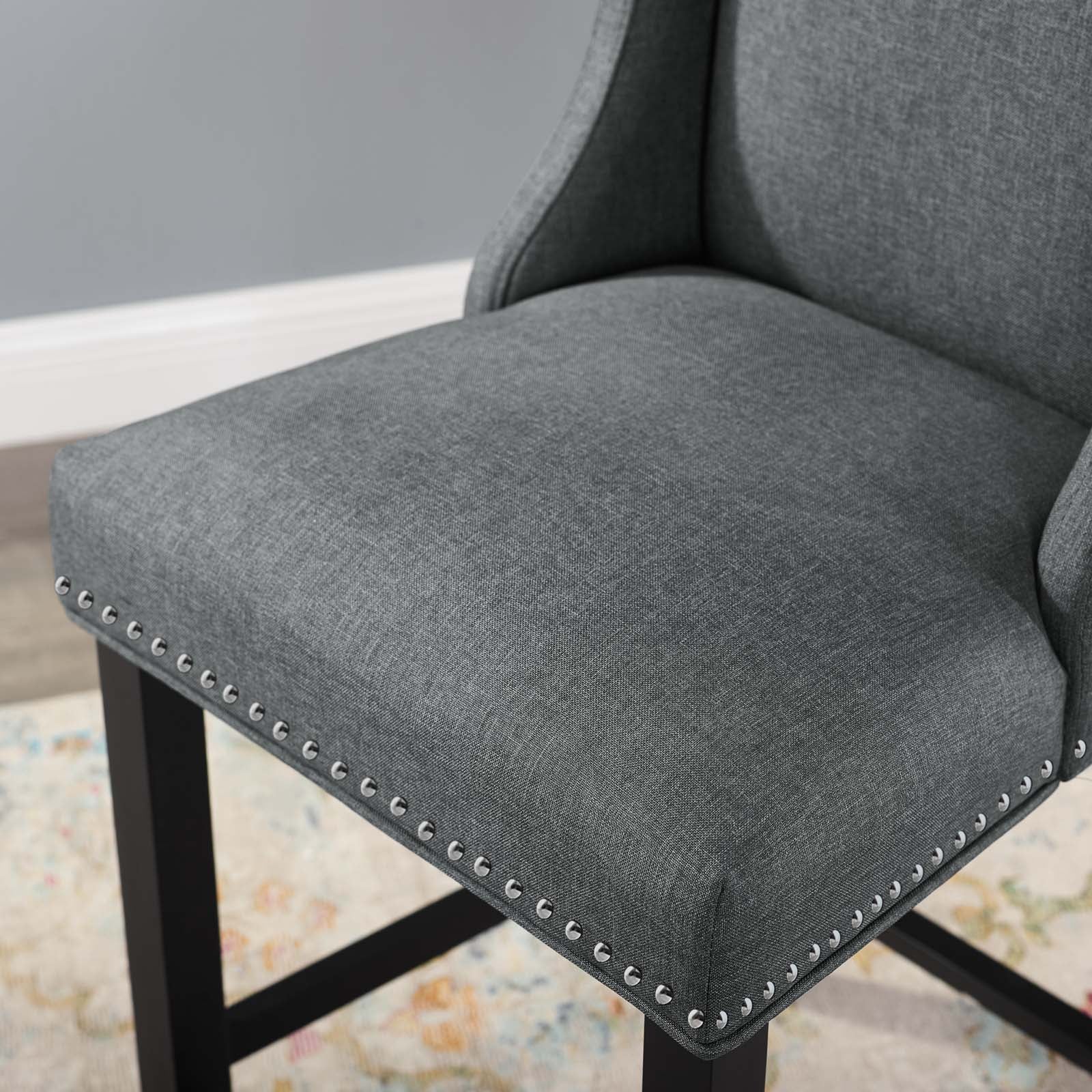 Modway Barstools - Baron Fabric Counter Stool Gray