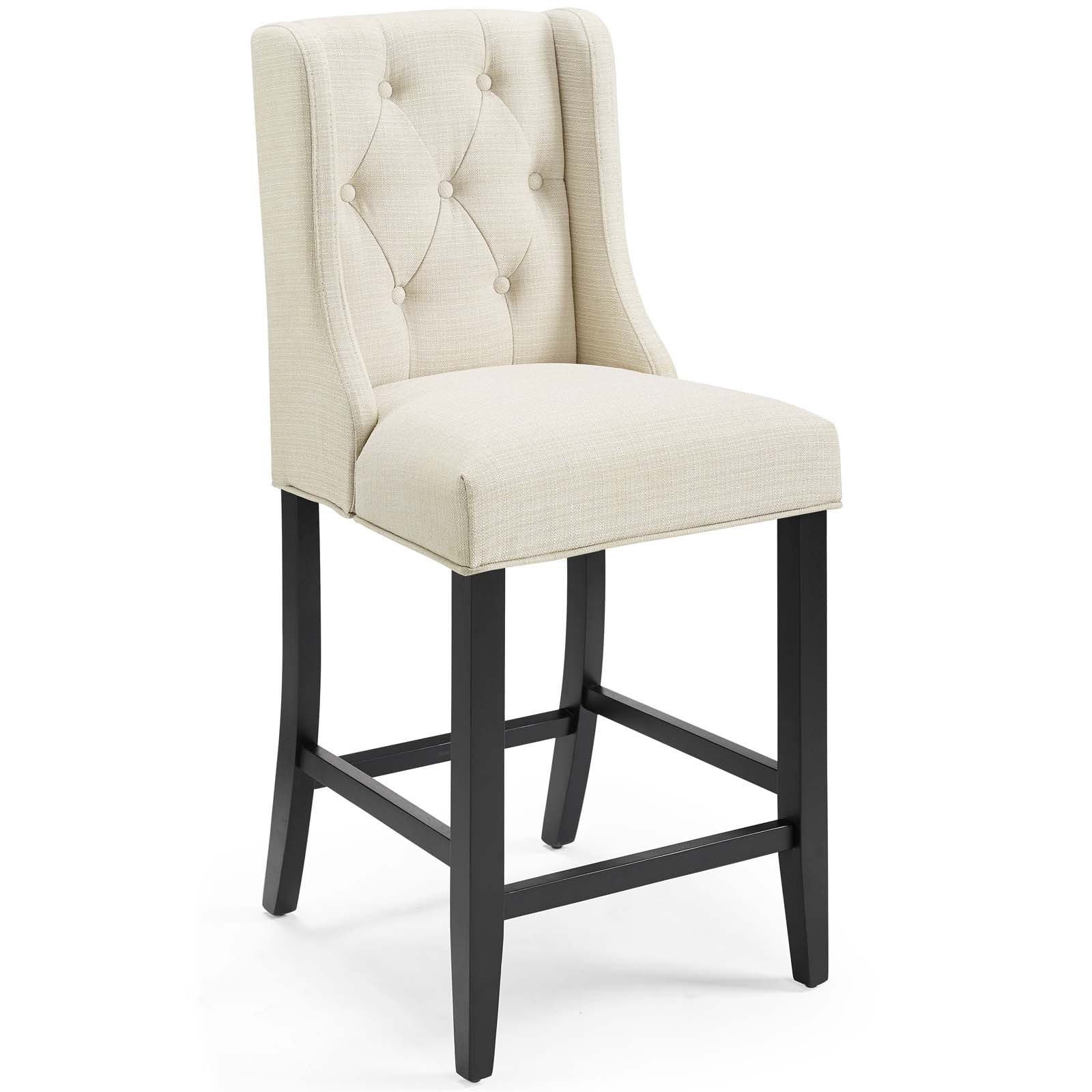 Modway Barstools - Baronet Fabric Counter Stool Beige