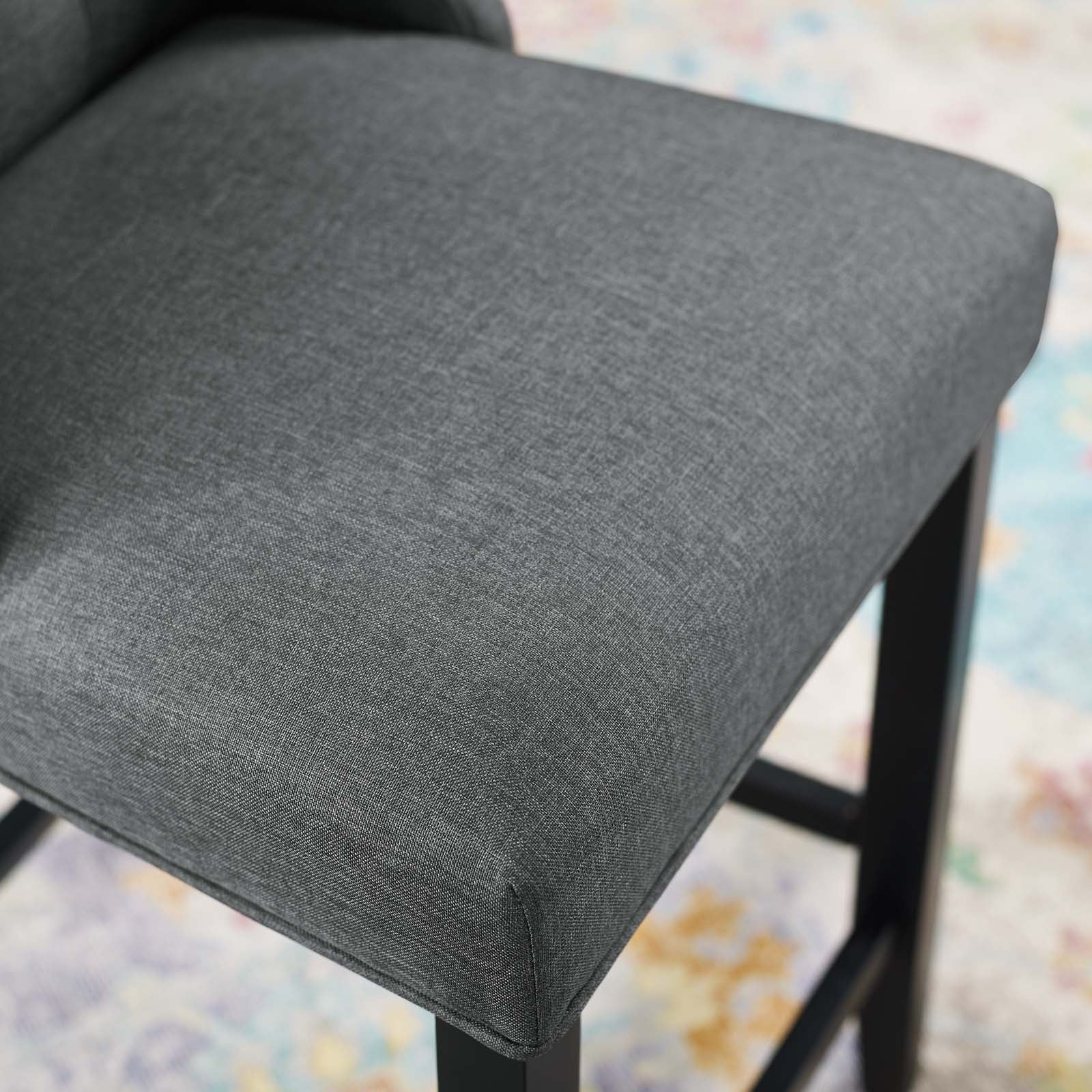 Modway Barstools - Baronet Tufted Button Upholstered Fabric Counter Stool Gray