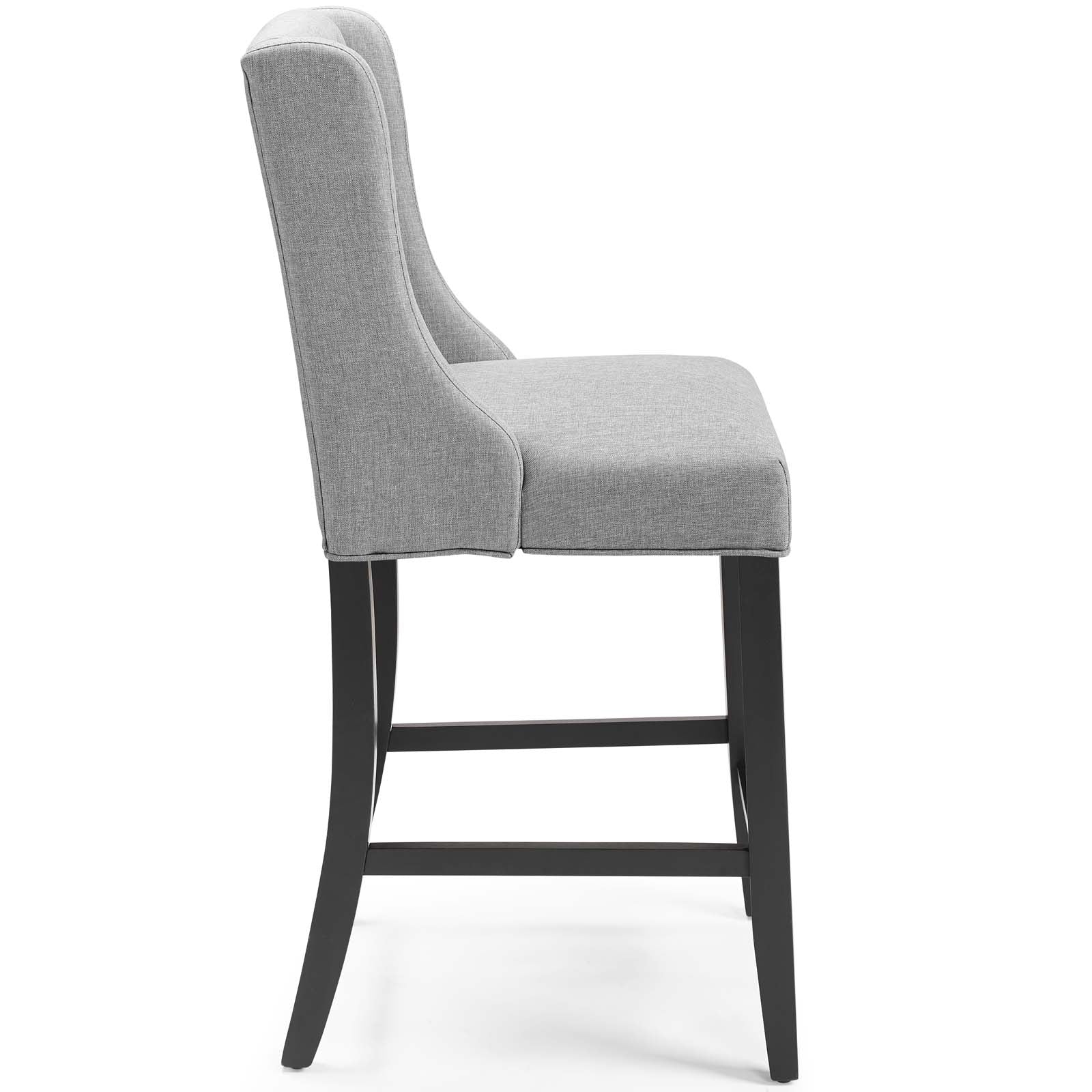 Modway Barstools - Baronet Tufted Button Upholstered Fabric Counter Stool Light Gray