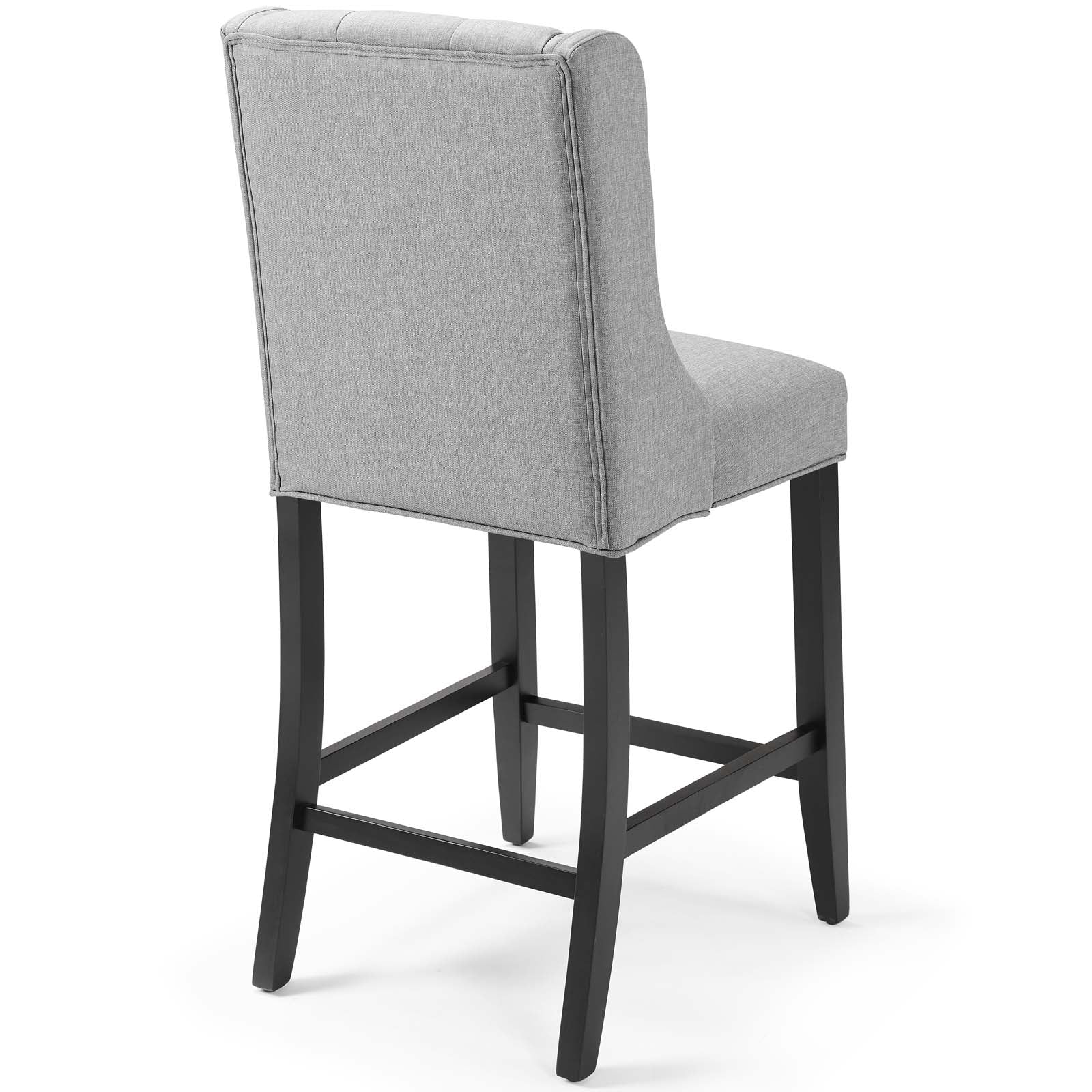 Modway Barstools - Baronet Tufted Button Upholstered Fabric Counter Stool Light Gray