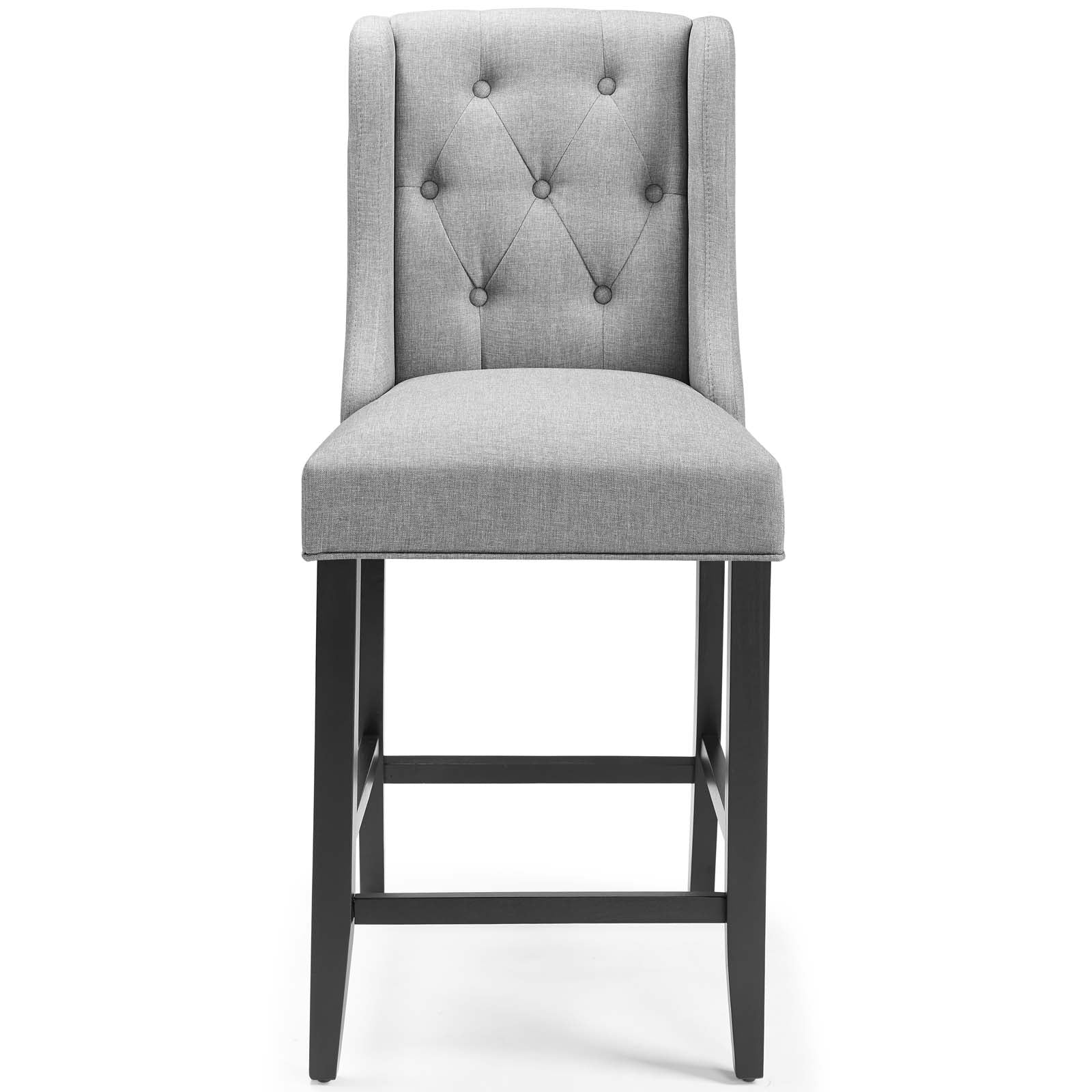 Modway Barstools - Baronet Tufted Button Upholstered Fabric Counter Stool Light Gray