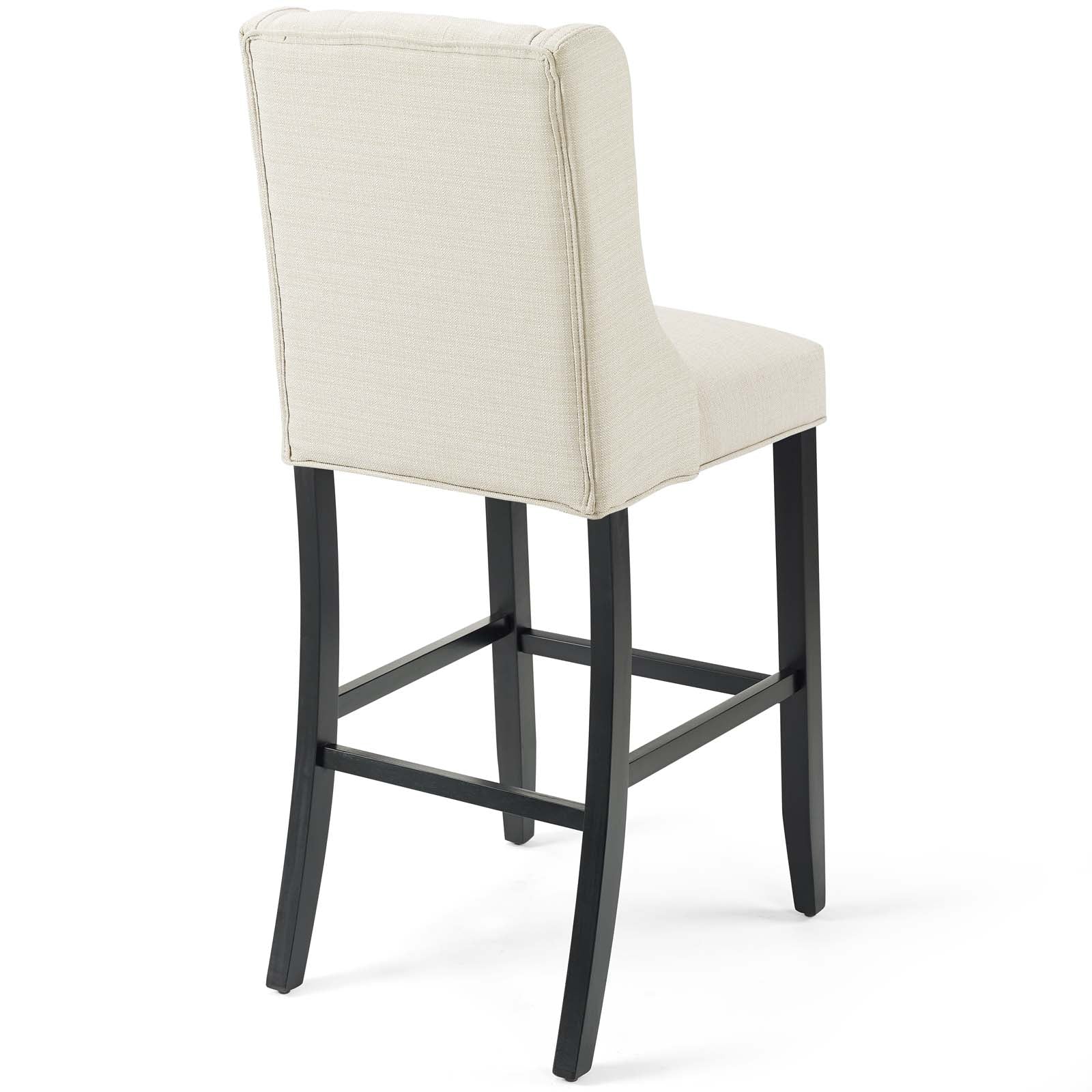 Modway Barstools - Baronet Tufted Button Upholstered Fabric Bar Stool Beige