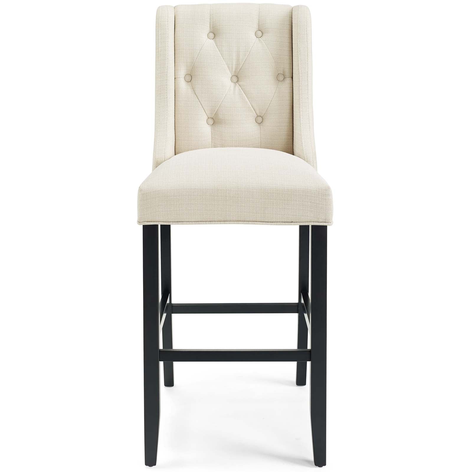 Modway Barstools - Baronet Tufted Button Upholstered Fabric Bar Stool Beige