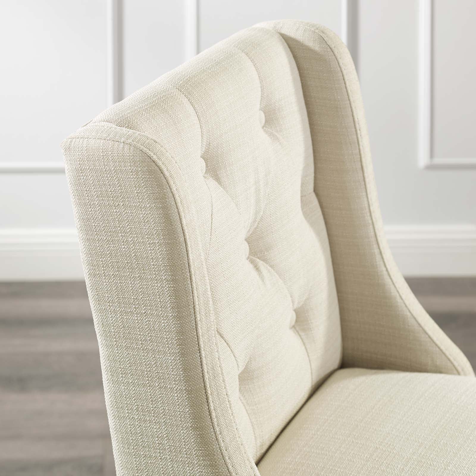 Modway Barstools - Baronet Tufted Button Upholstered Fabric Bar Stool Beige