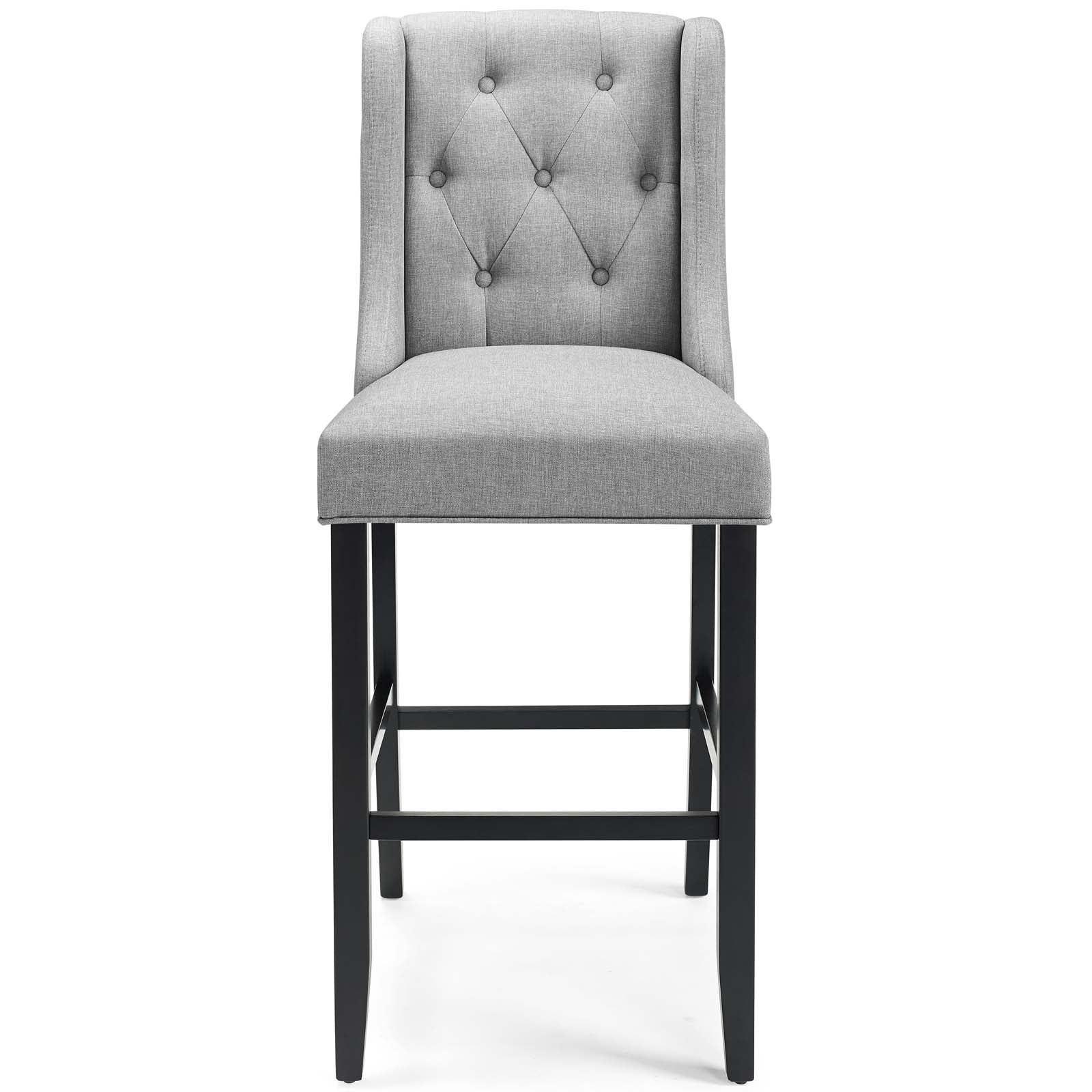 Modway Barstools - Baronet Tufted Button Upholstered Fabric Bar Stool Light Gray