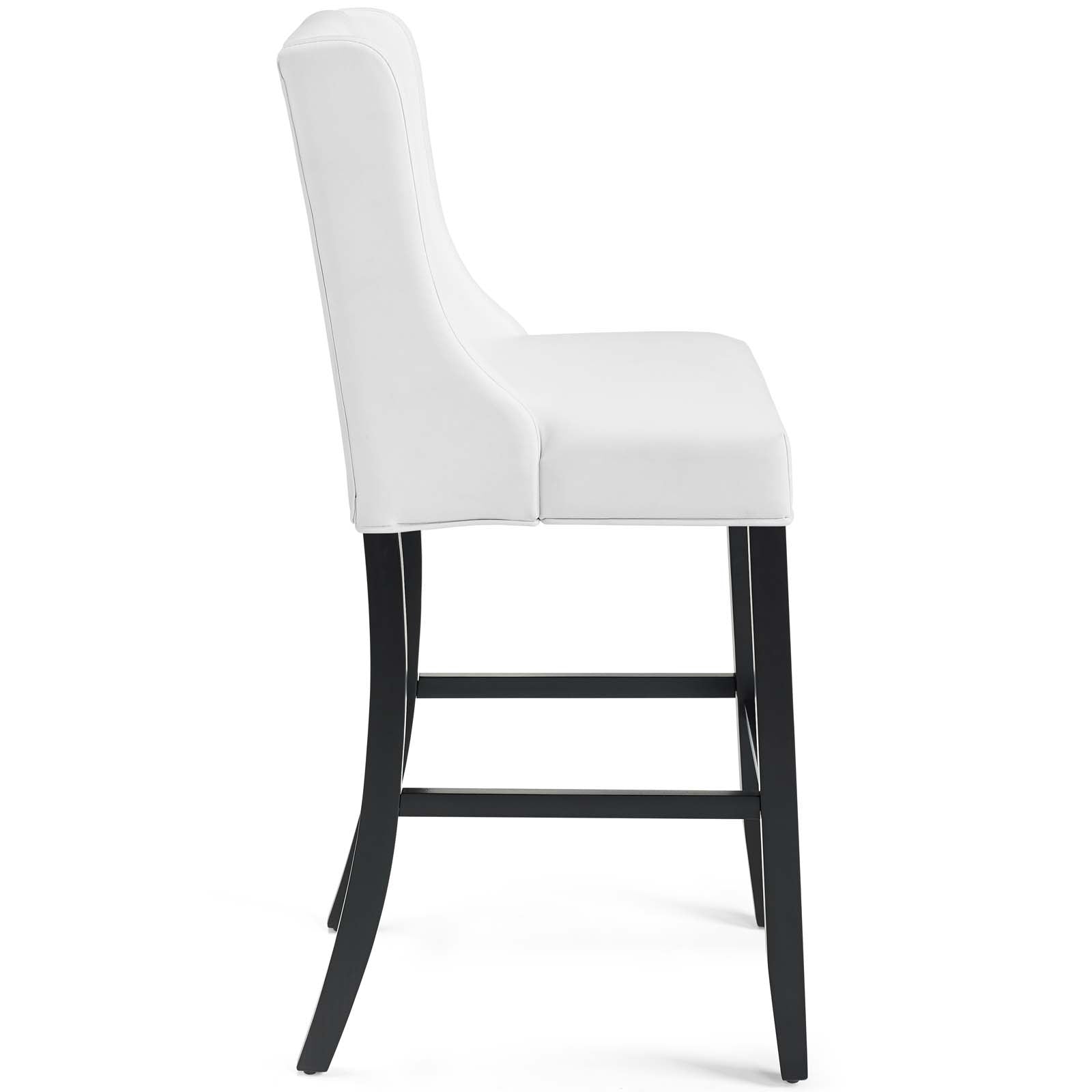 Modway Barstools - Baronet Button Faux Leather Bar Stool White