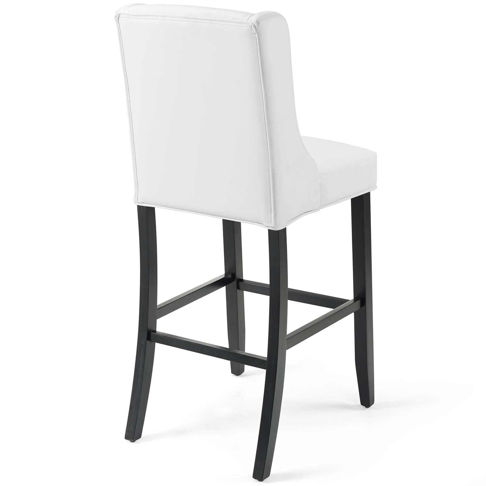 Modway Barstools - Baronet Button Faux Leather Bar Stool White