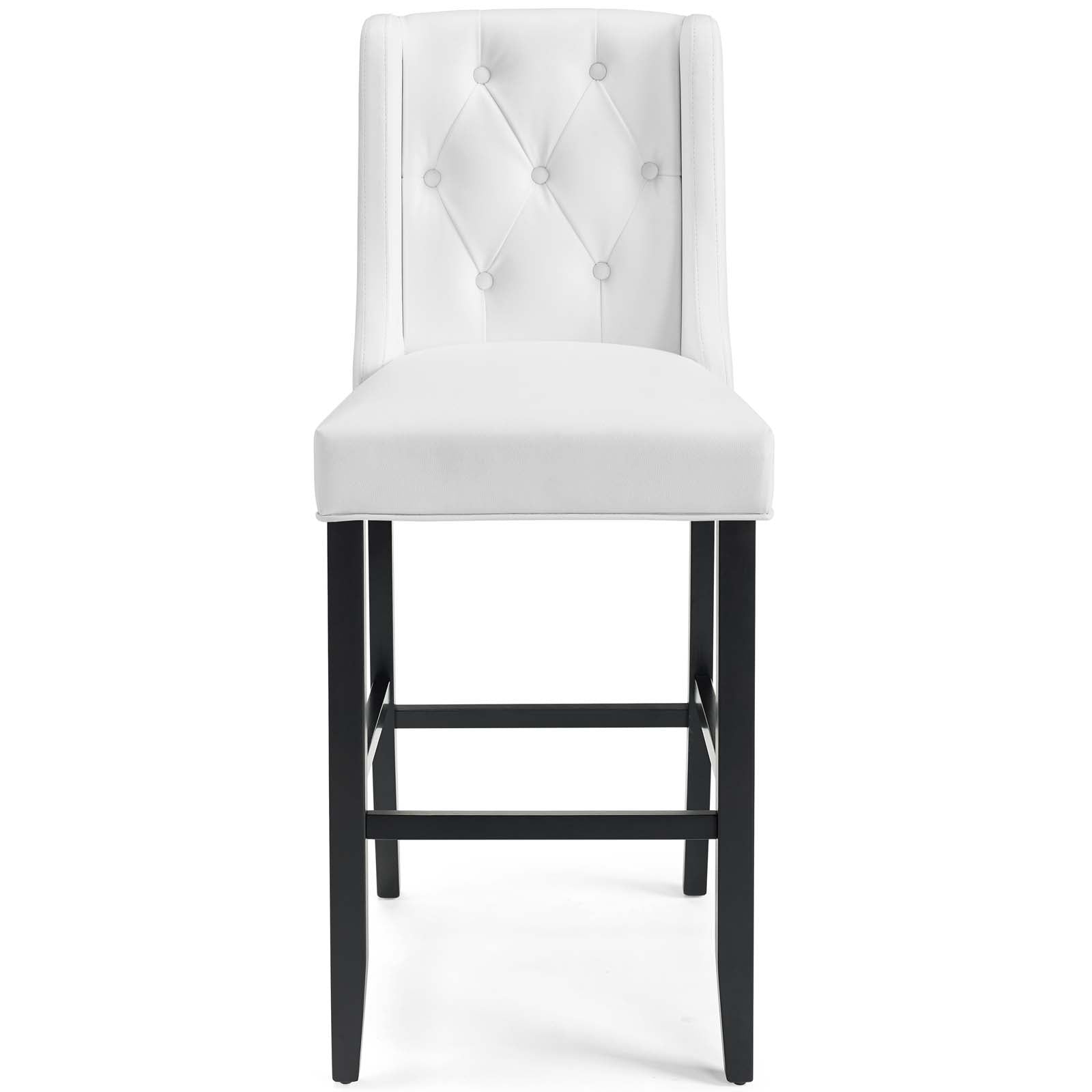 Modway Barstools - Baronet Button Faux Leather Bar Stool White