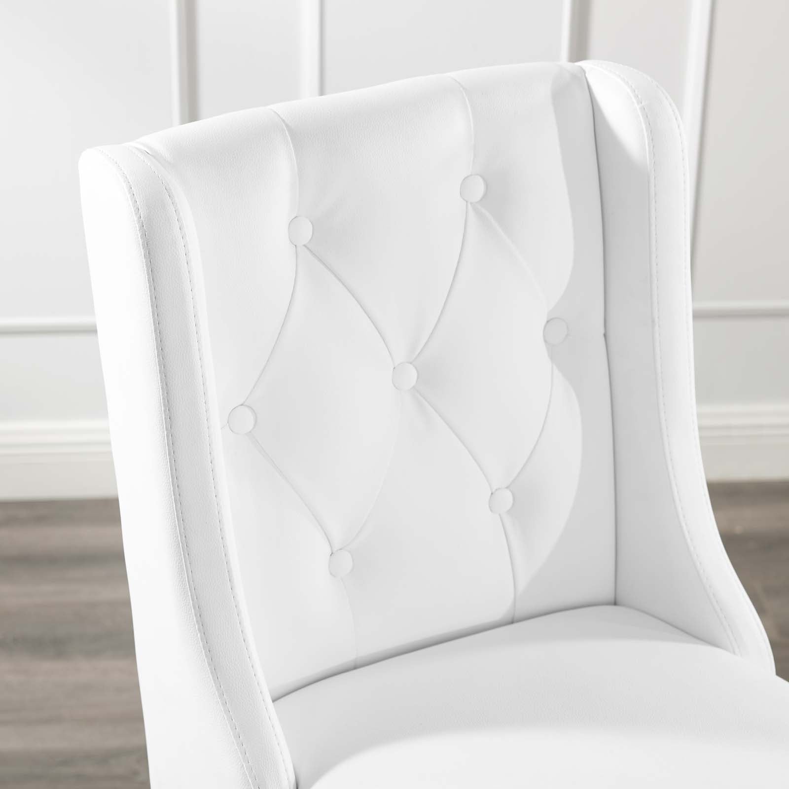 Modway Barstools - Baronet Button Faux Leather Bar Stool White