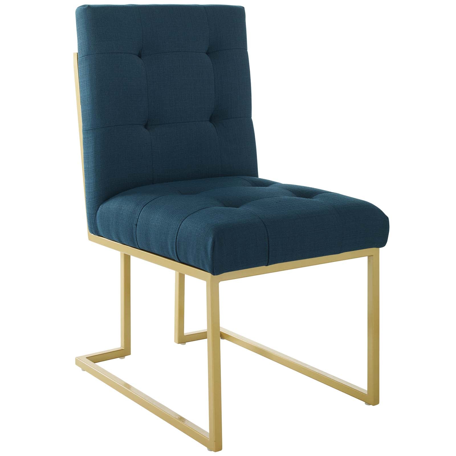 Modway Dining Chairs - Privy Dining Accent Chair Gold & Azure