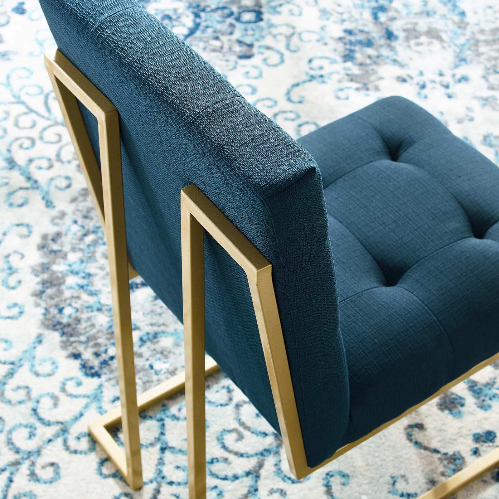 Modway Dining Chairs - Privy Dining Accent Chair Gold & Azure