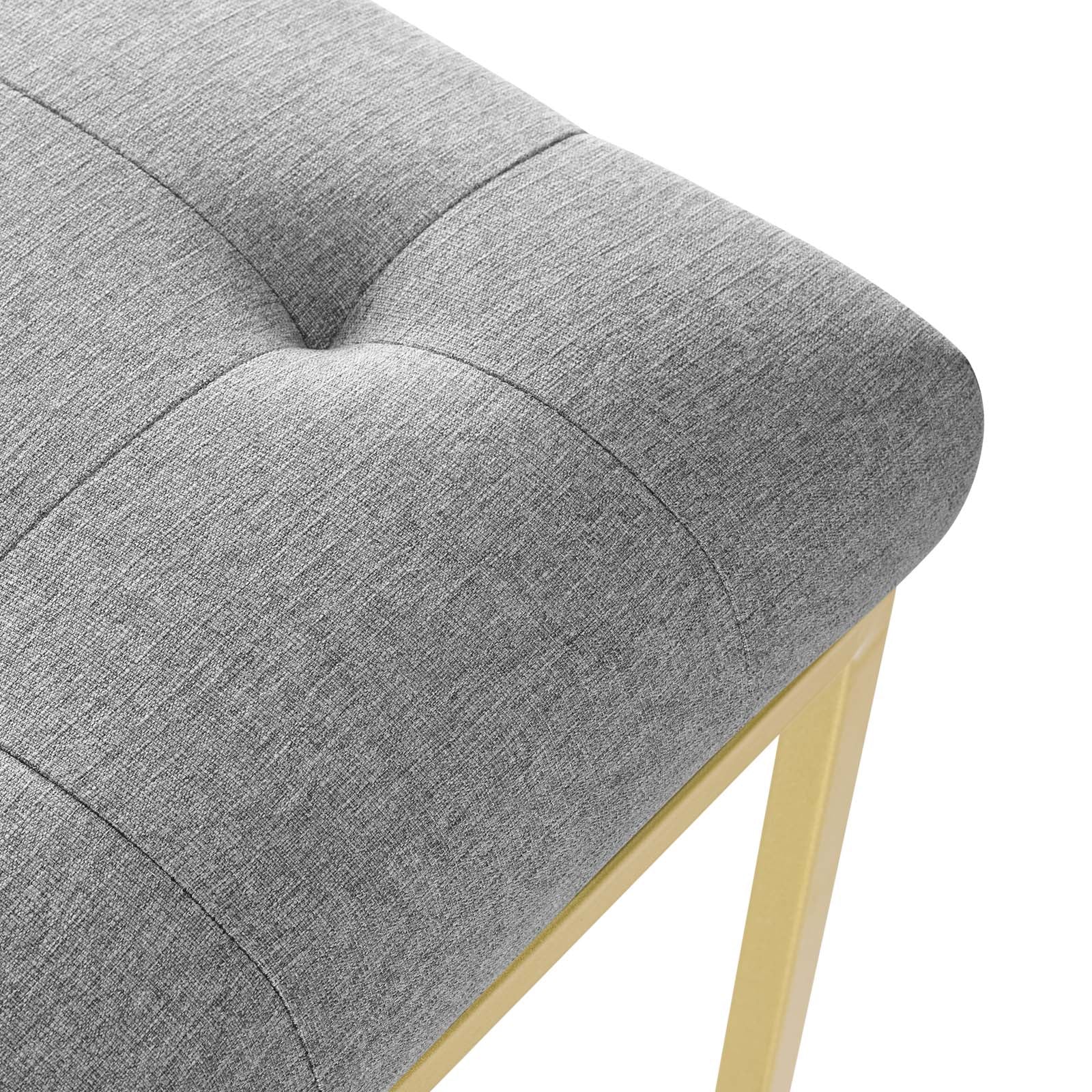 Modway Dining Chairs - Privy Gold Stainless Steel Upholstered Fabric Dining Accent Chair Gold Light Gray