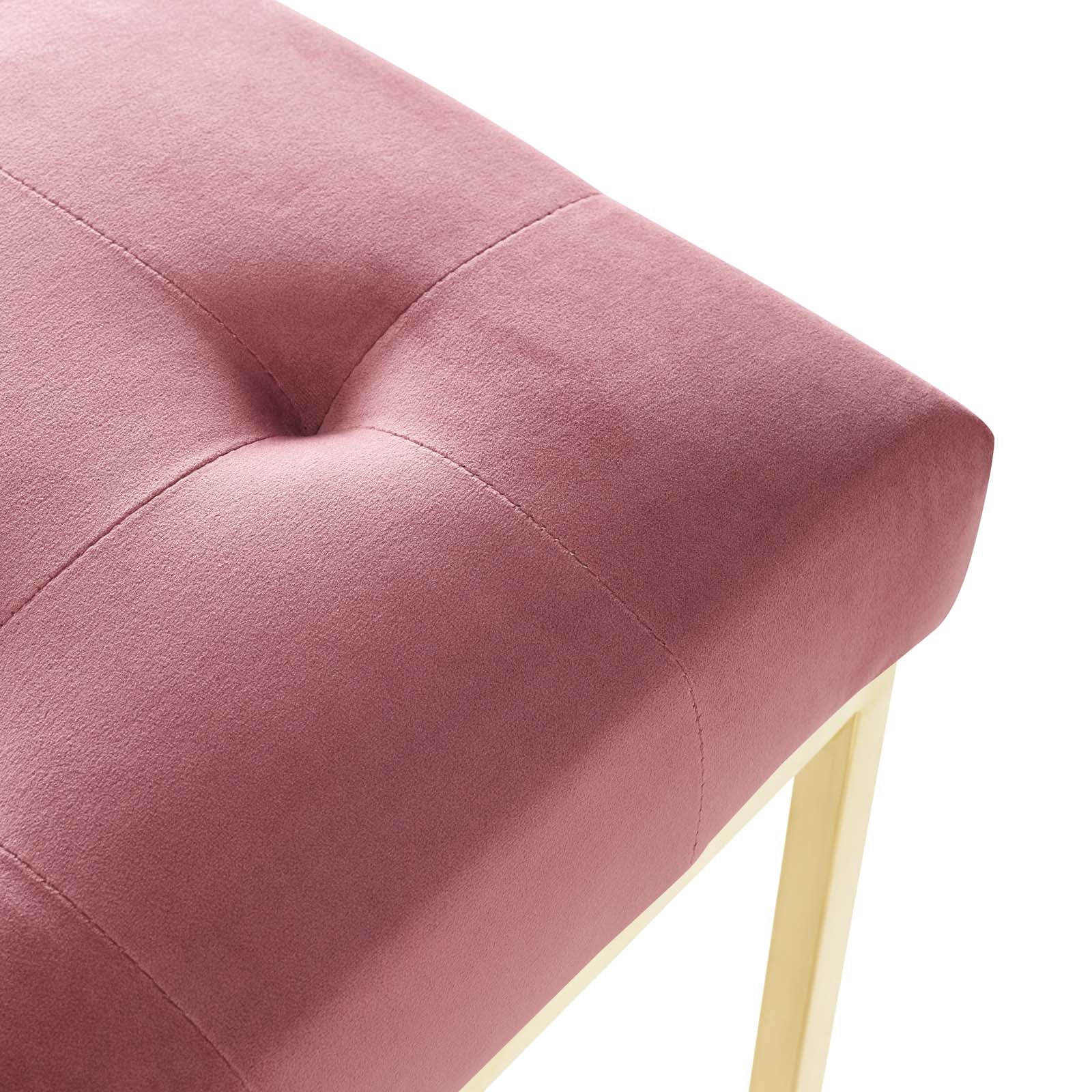Modway Dining Chairs - Privy Gold Stainless Steel Performance Velvet Dining Chair Gold Dusty Rose