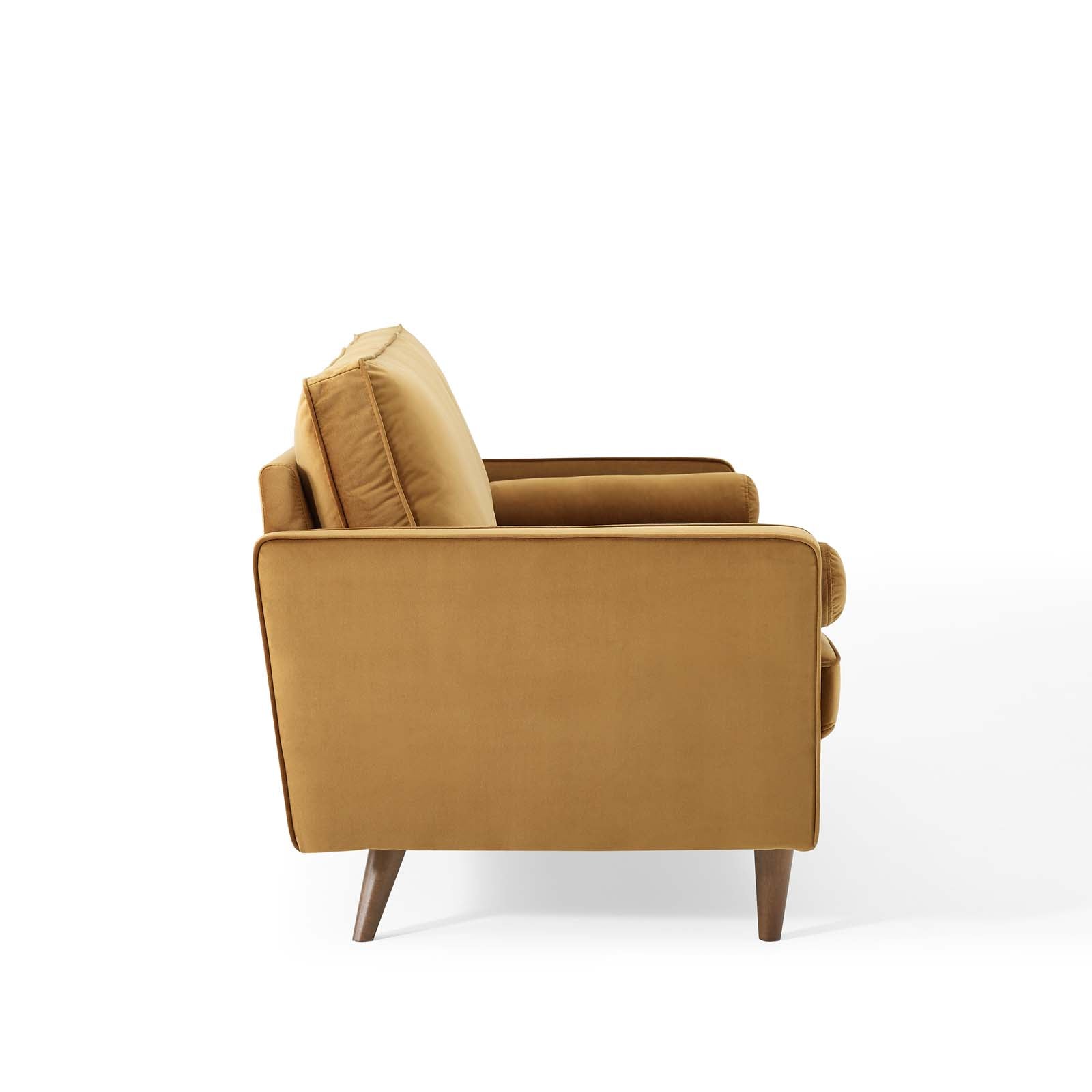 Modway Sofas & Couches - Valour Performance Velvet Sofa Cognac
