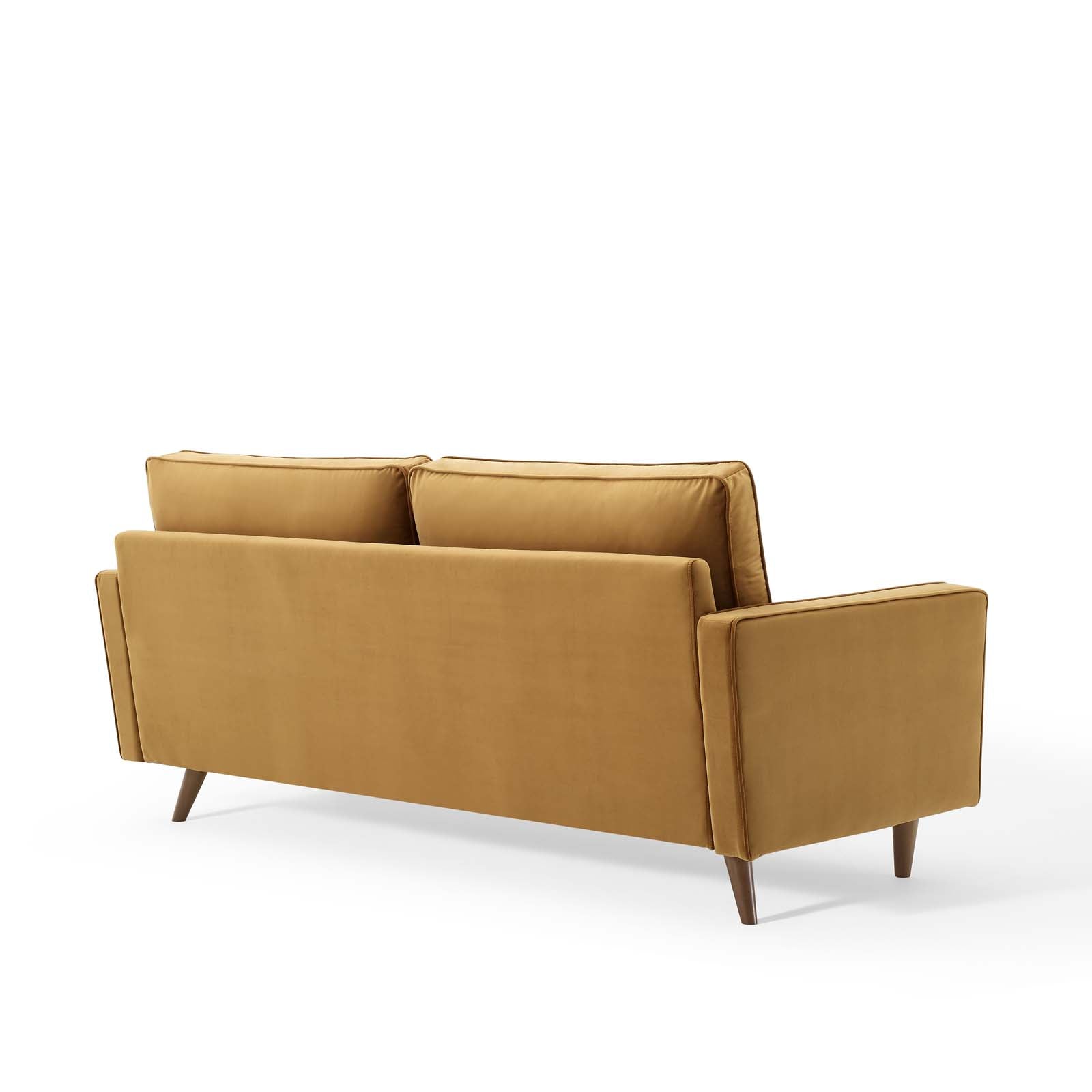 Modway Sofas & Couches - Valour Performance Velvet Sofa Cognac