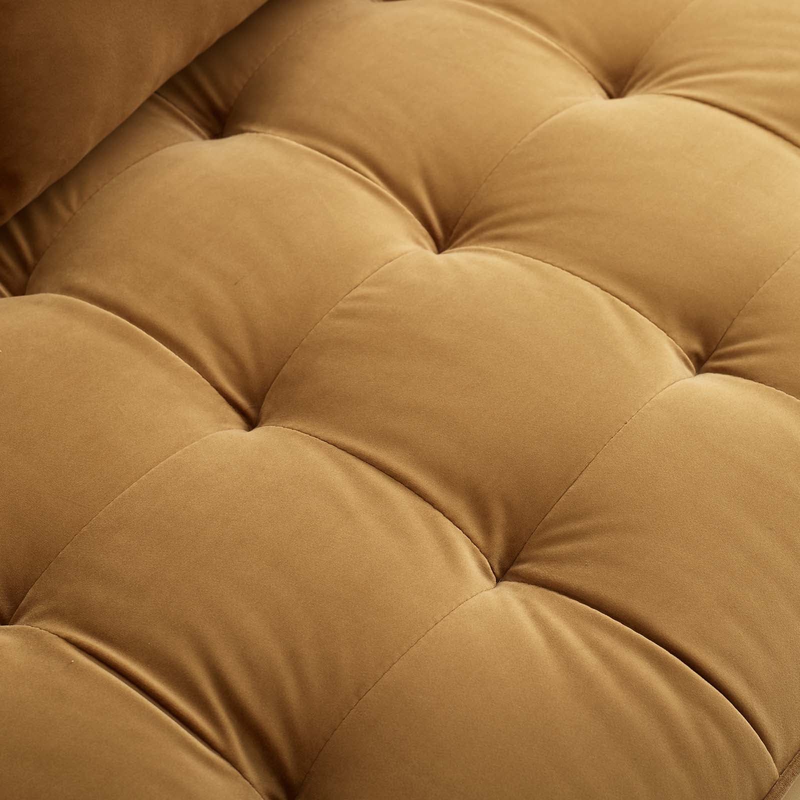 Modway Sofas & Couches - Valour Performance Velvet Sofa Cognac