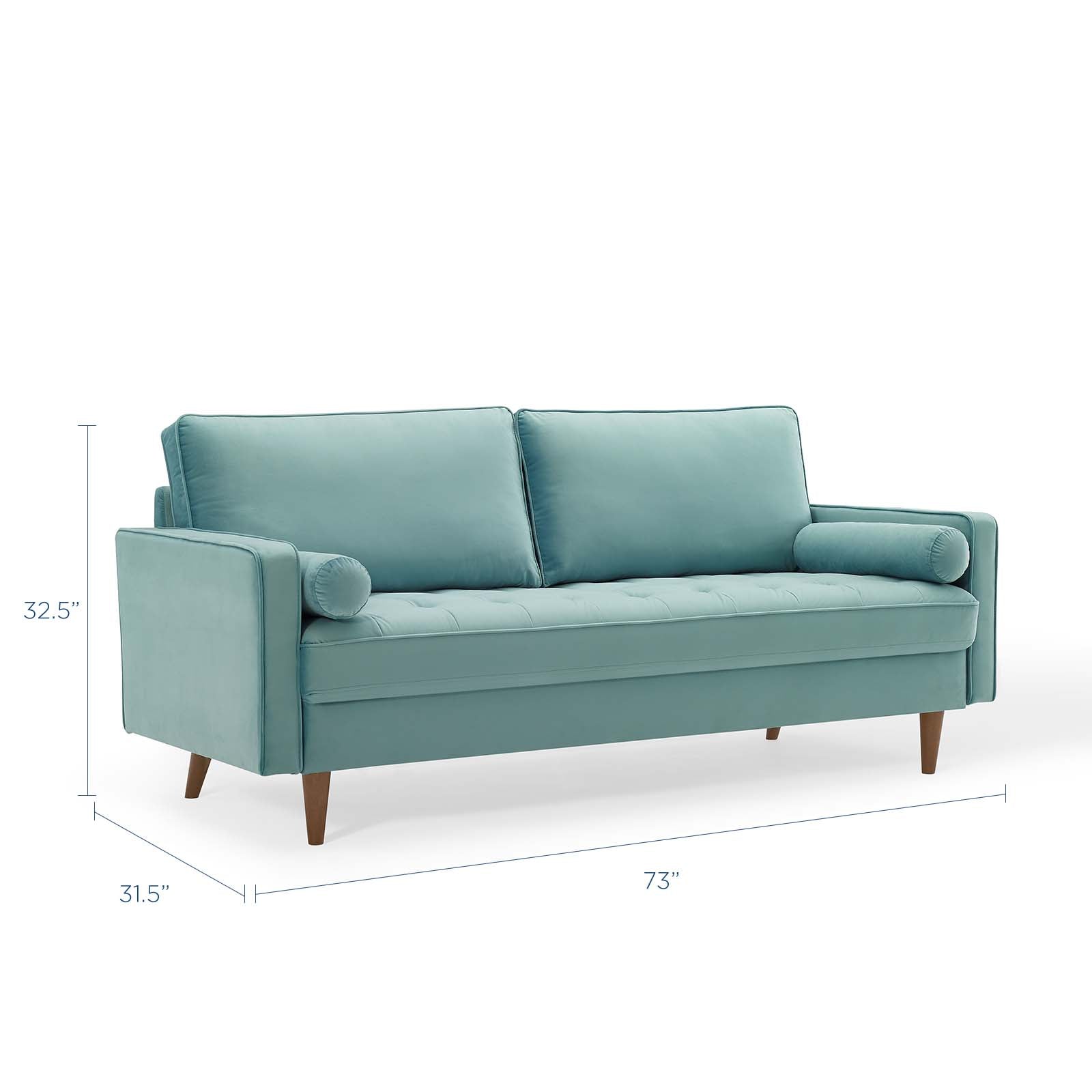 Modway Sofas & Couches - Valour Performance Velvet Sofa Mint