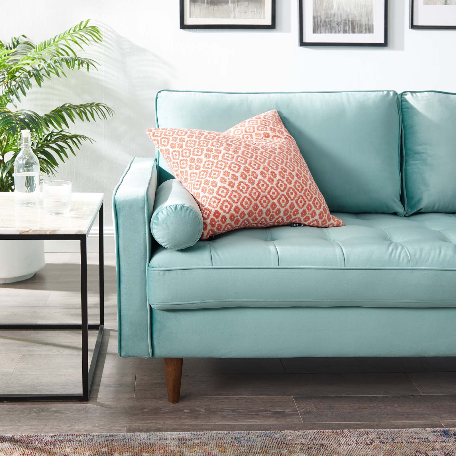 Modway Sofas & Couches - Valour Performance Velvet Sofa Mint